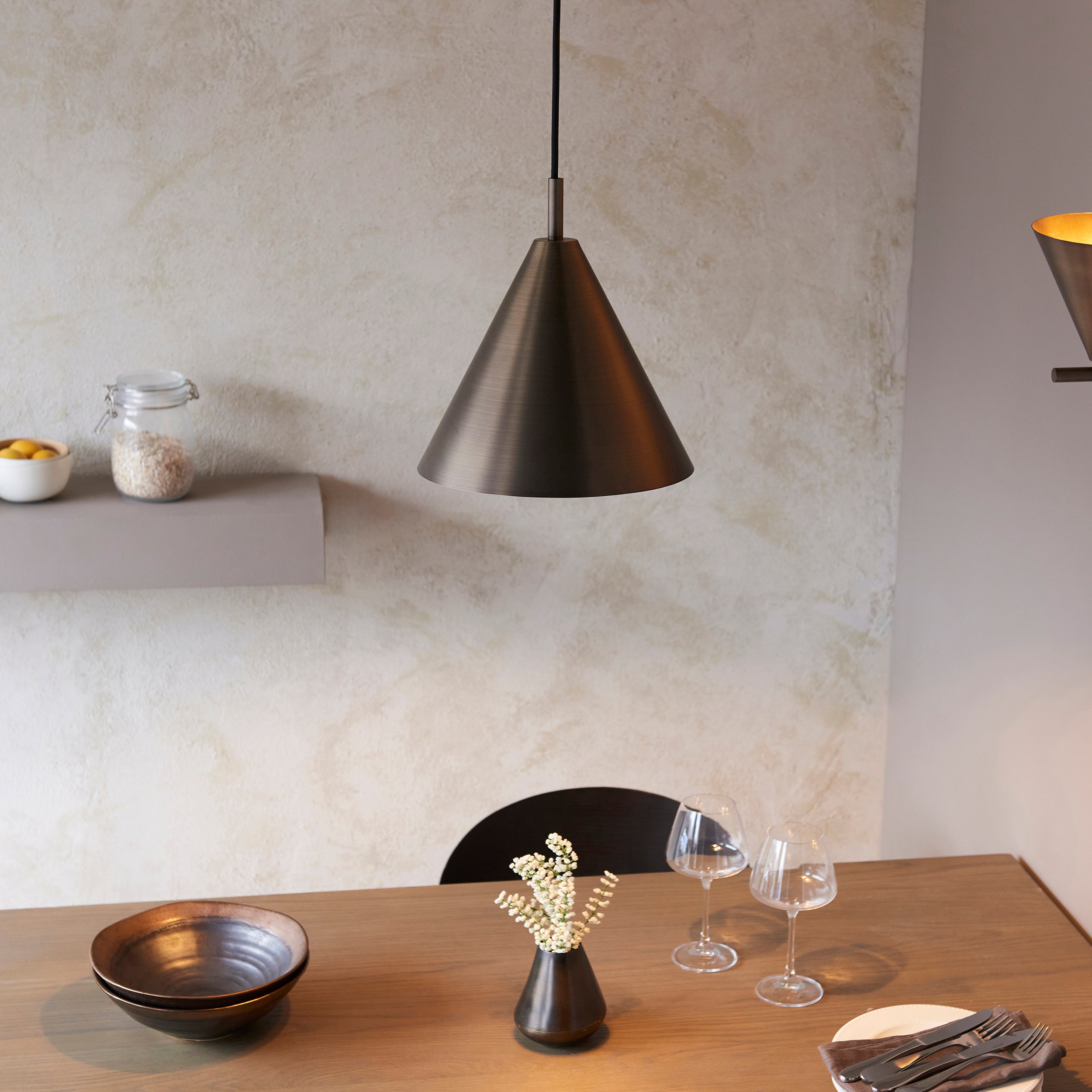 Endon Cape 1 Light Pendant - Antique Bronze