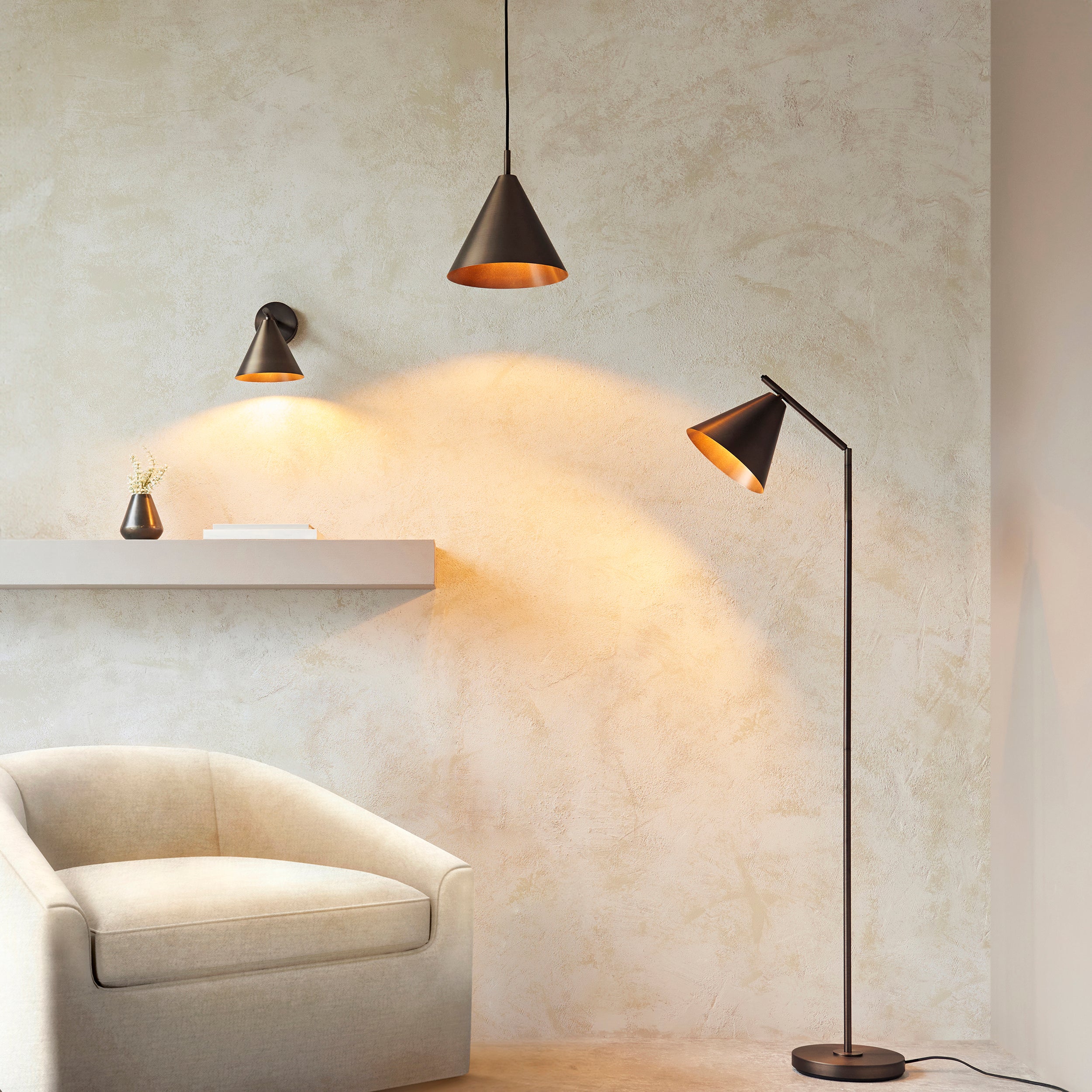 Endon Cape 1 Light Pendant - Antique Bronze