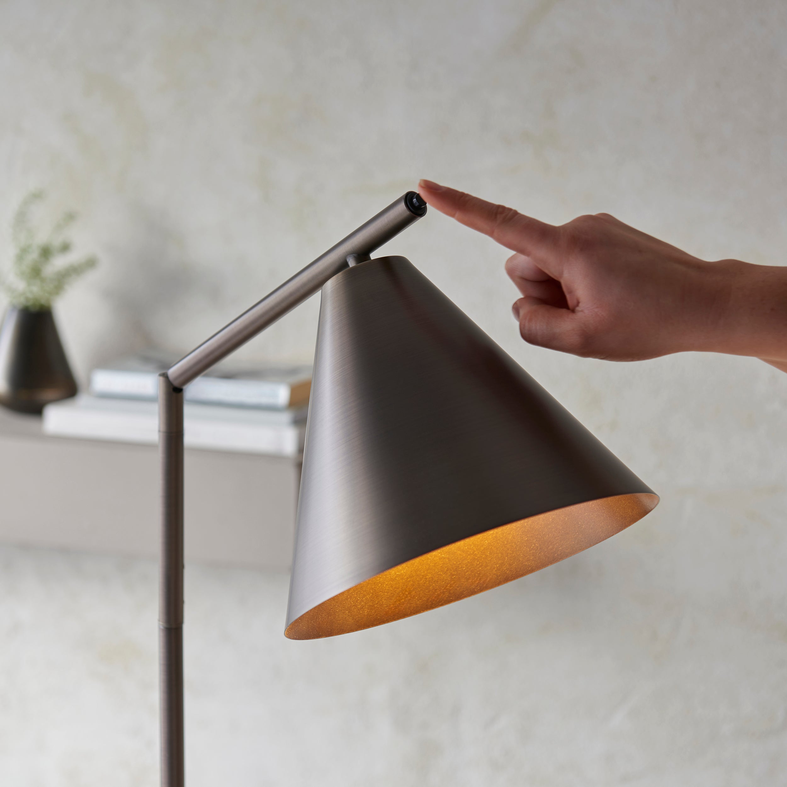 Endon Cape 1 Light Floor - Brushed Antique Bronze
