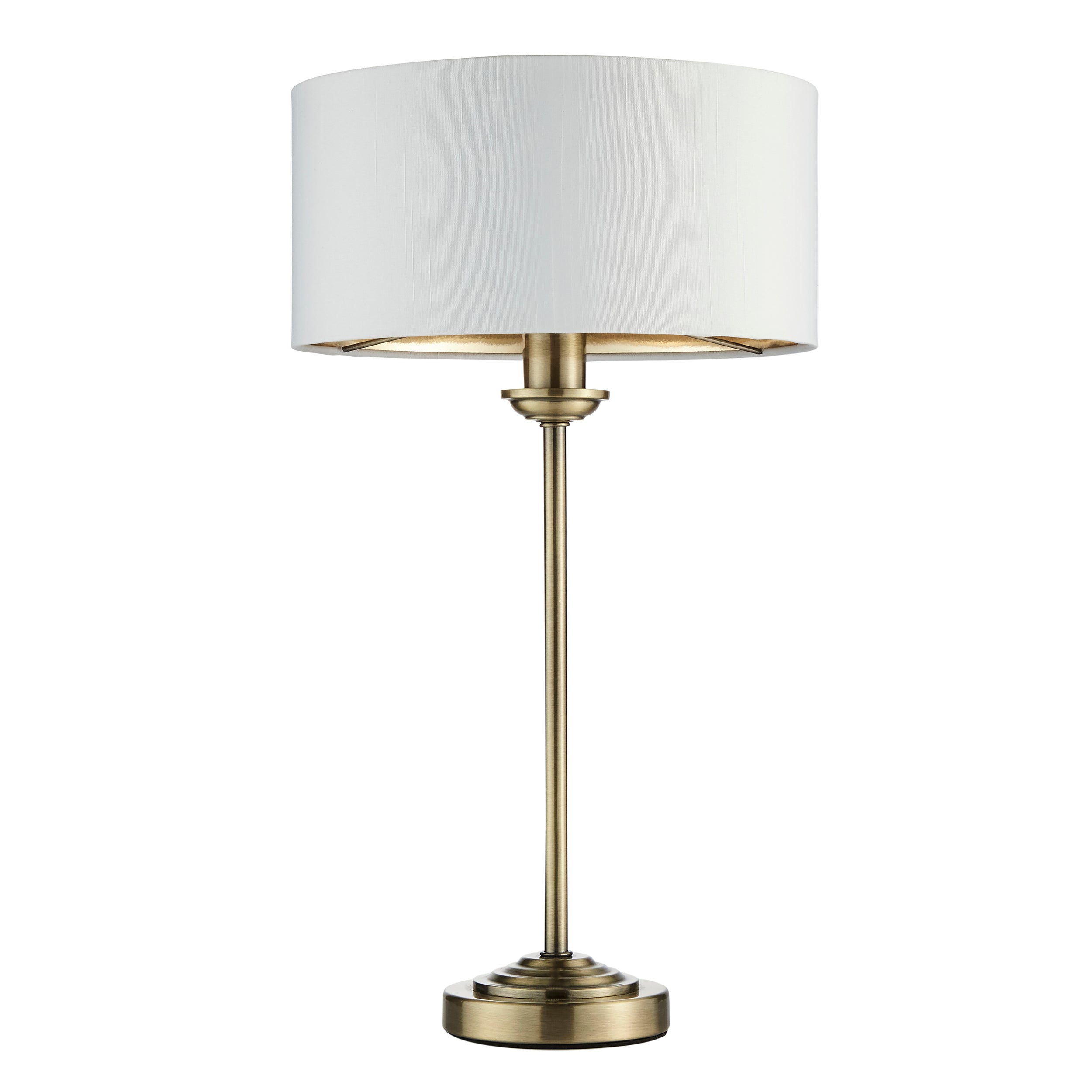 Endon Highclere Table Lamp - Antique Brass & Vintage White