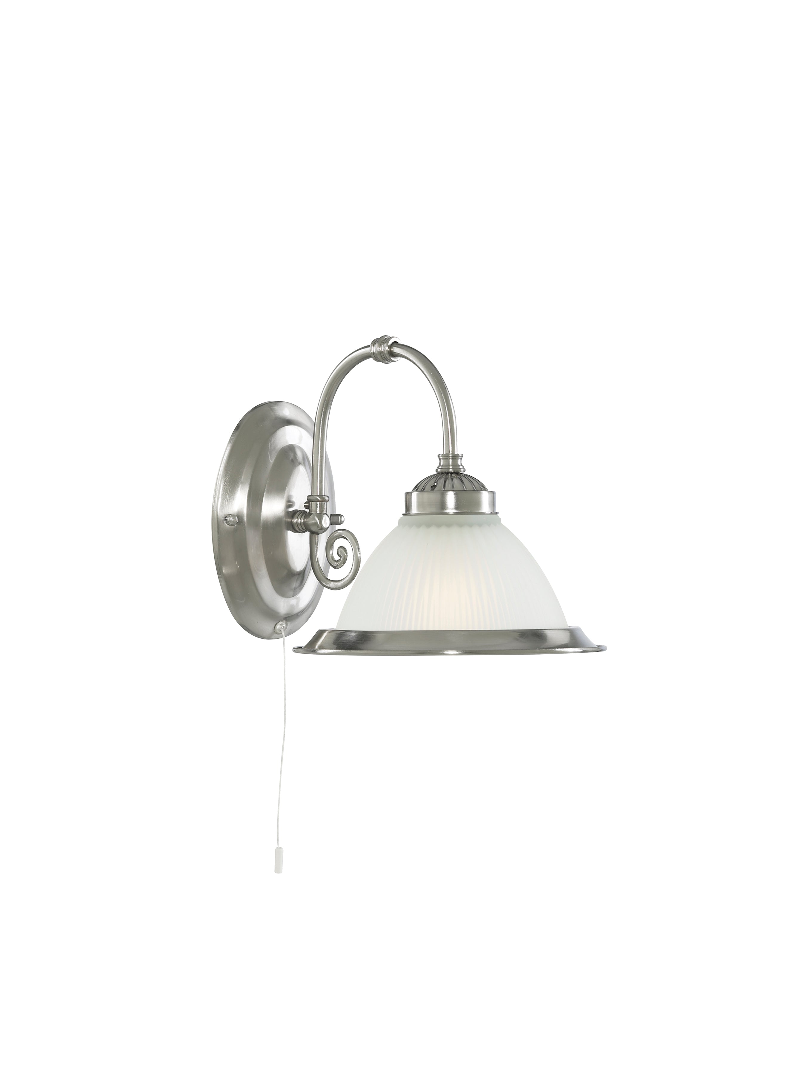 Searchlight Aintree Single Wall Bracket - Satin Silver & Acid Glass
