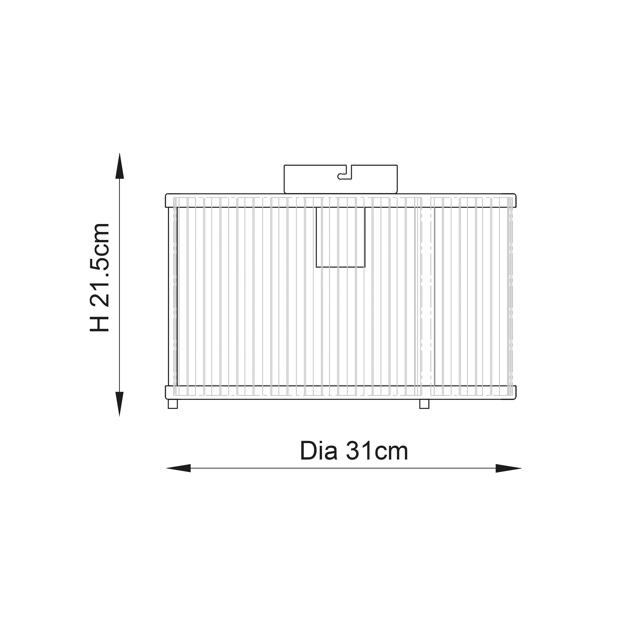 Endon Ridgeton Single Flush Fitting - Antique Brass Plate & Clear Ribbed Glass