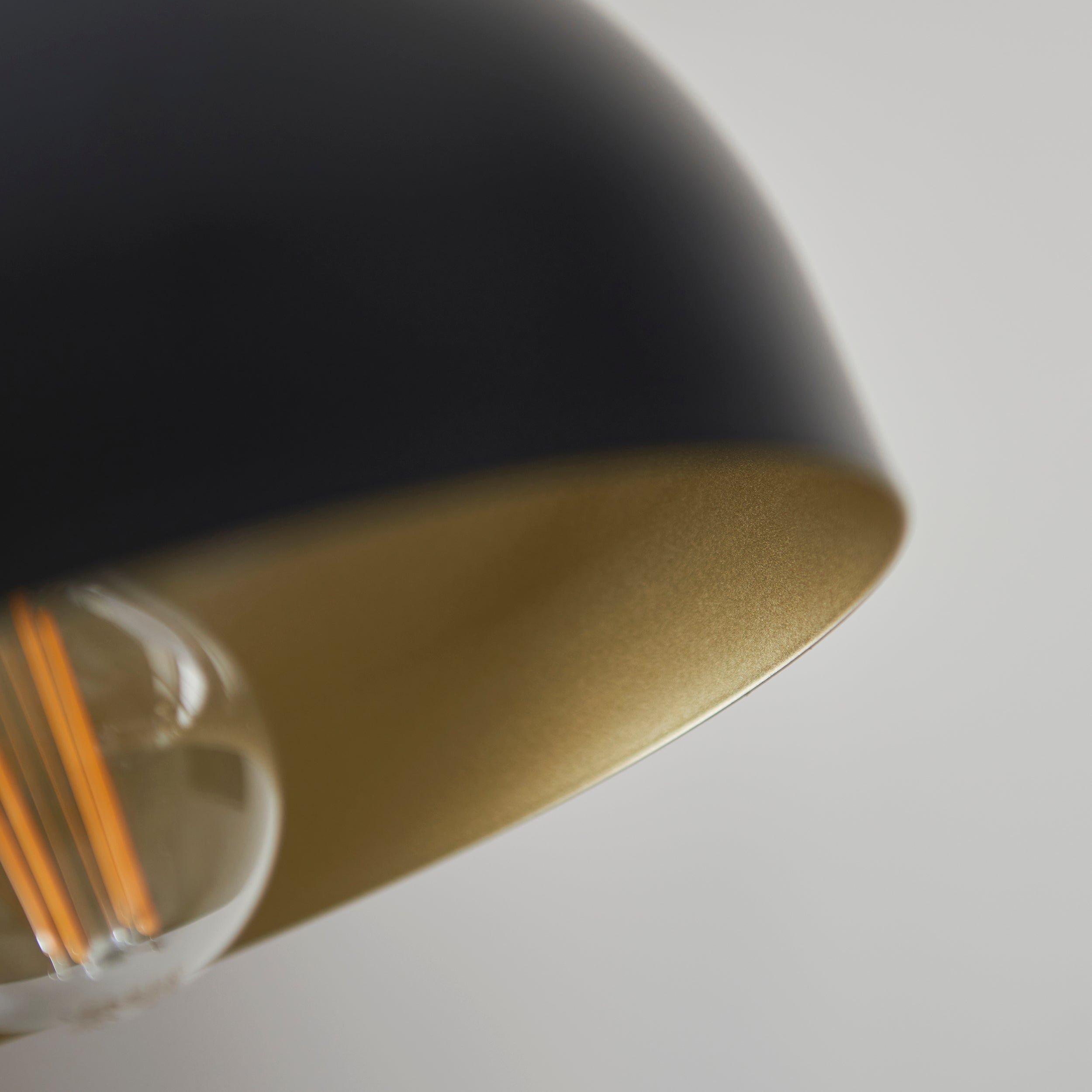 Endon Brair New Single Floor Light - Matt Black & Antique Brass Paint