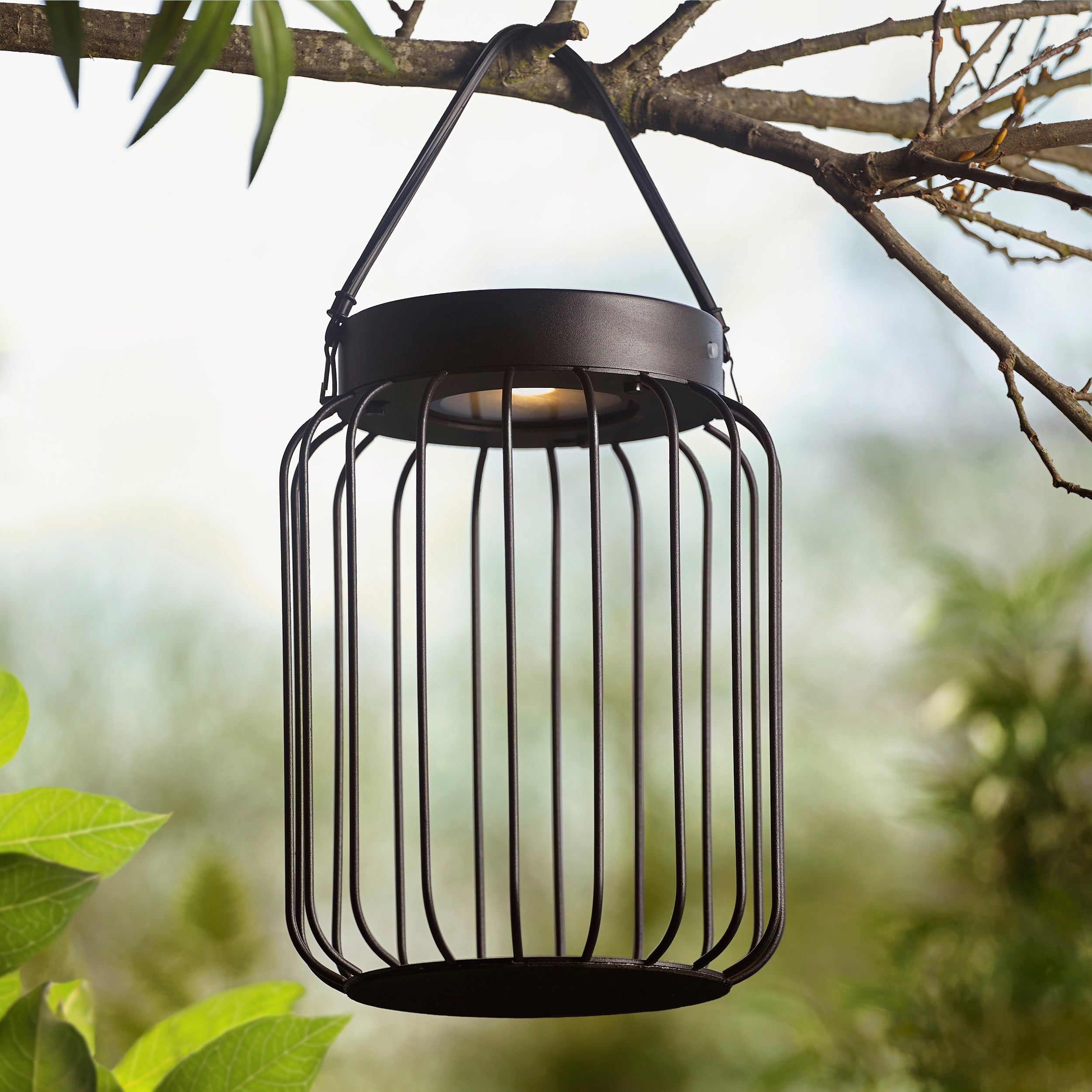 Endon Tropic IP44 Solar Table Lantern - Matt Black