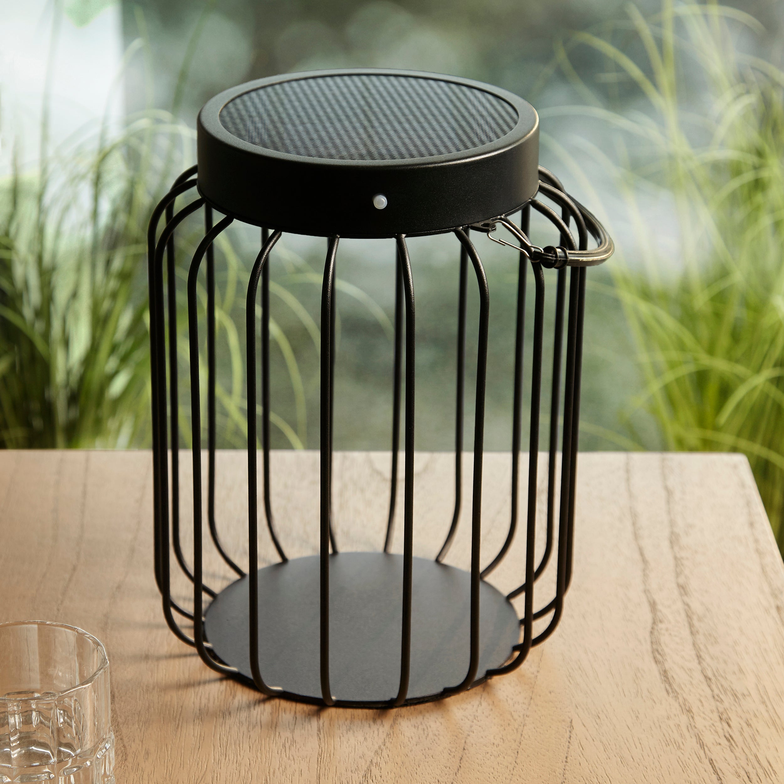 Endon Tropic IP44 Solar Table Lantern - Matt Black