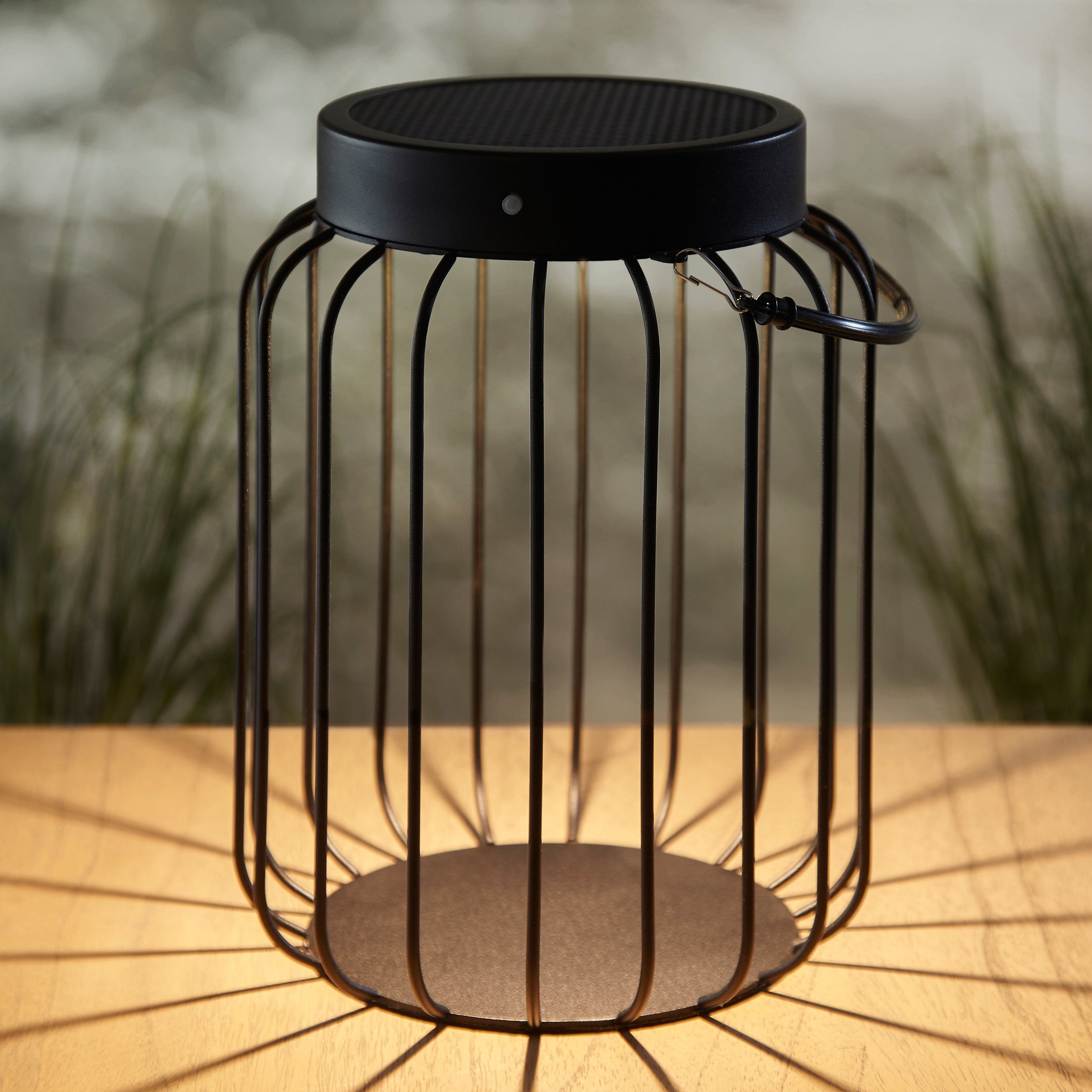 Endon Tropic IP44 Solar Table Lantern - Matt Black