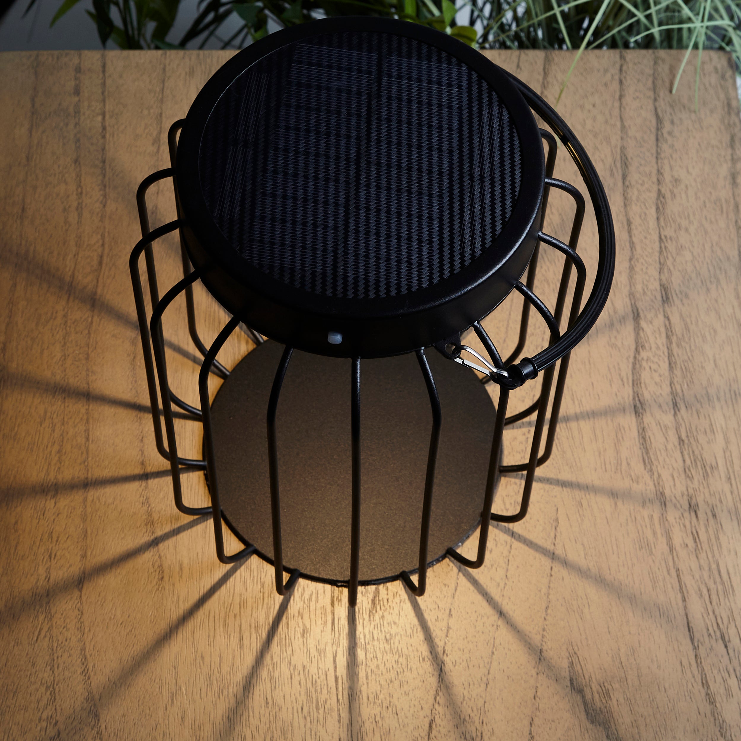 Endon Tropic IP44 Solar Table Lantern - Matt Black