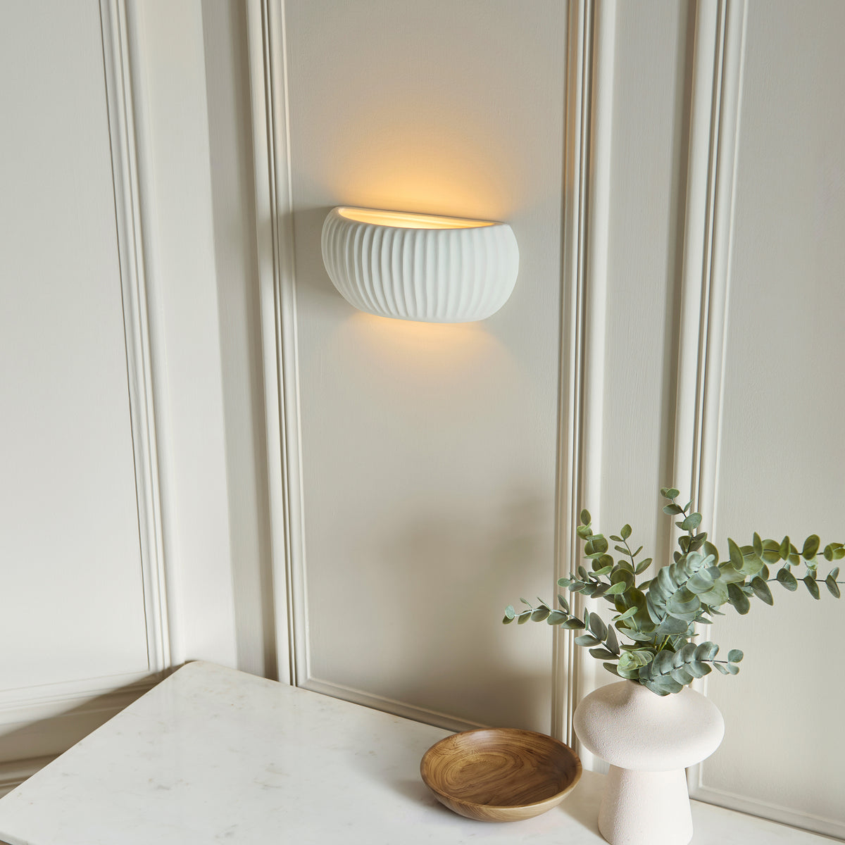 Endon Witham Wall Washer - Unglazed Ceramic