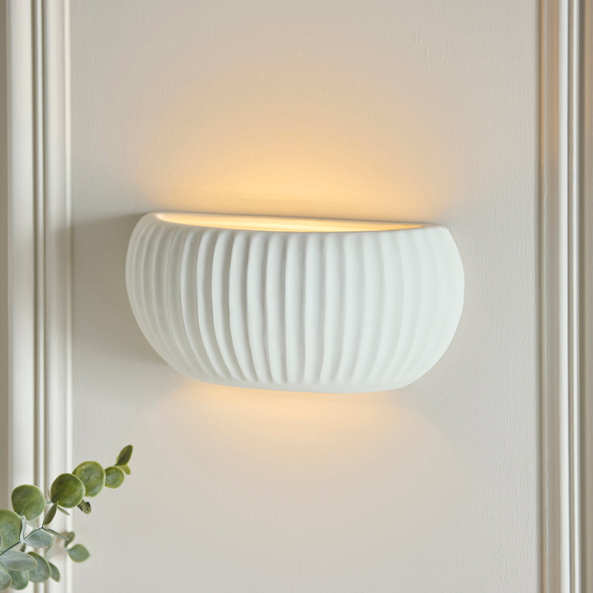 Endon Witham Wall Washer - Unglazed Ceramic