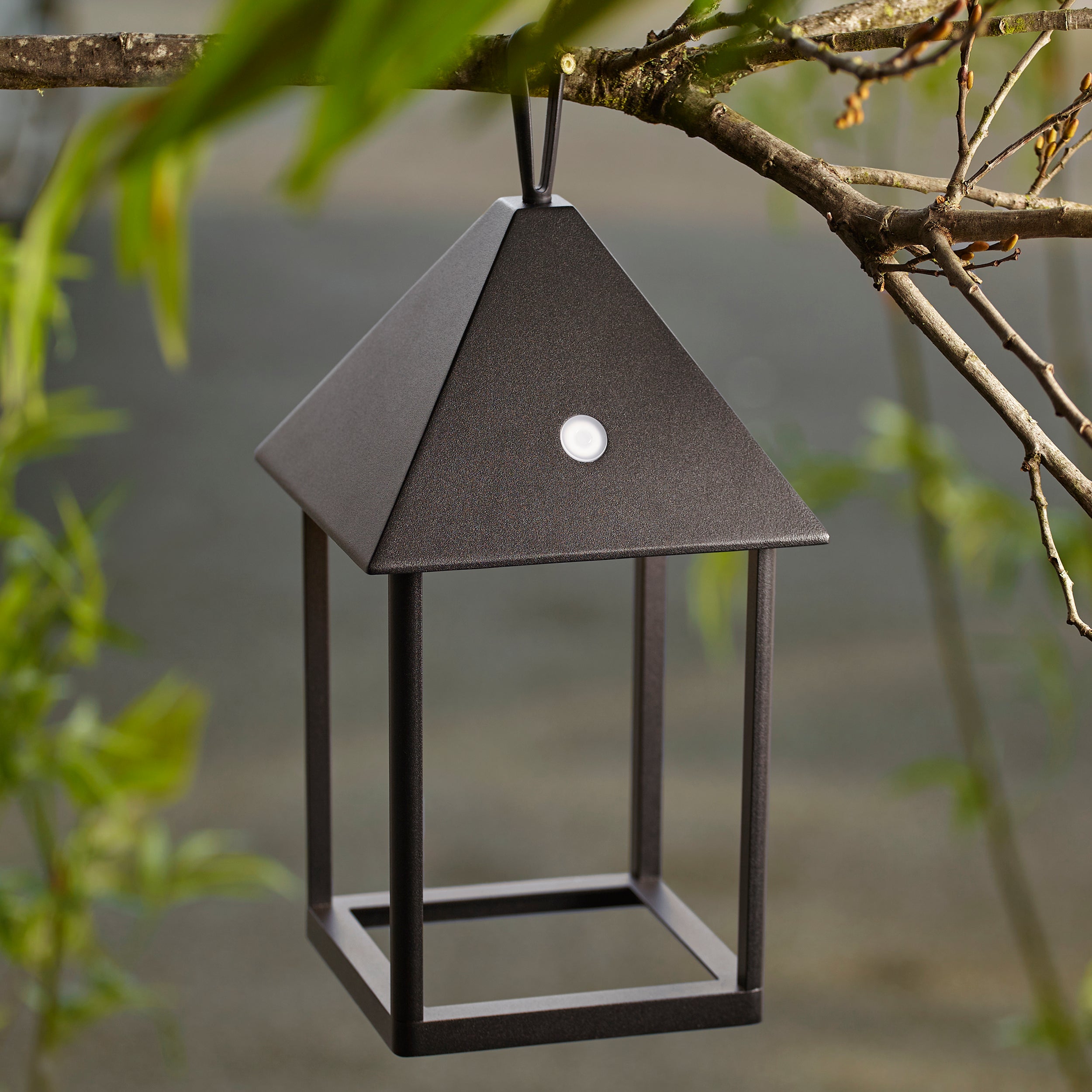 Endon Hoot Medium IP44 USB Table Lantern - Matt Black