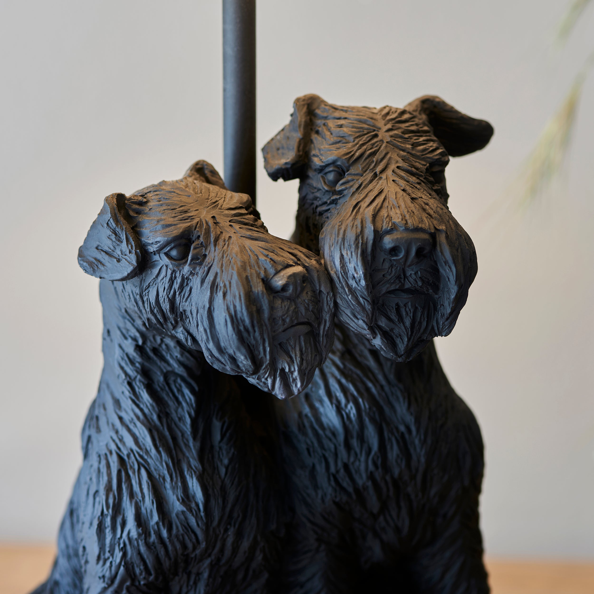 Endon Westie Single Table Light - Matt Black & Natural Linen