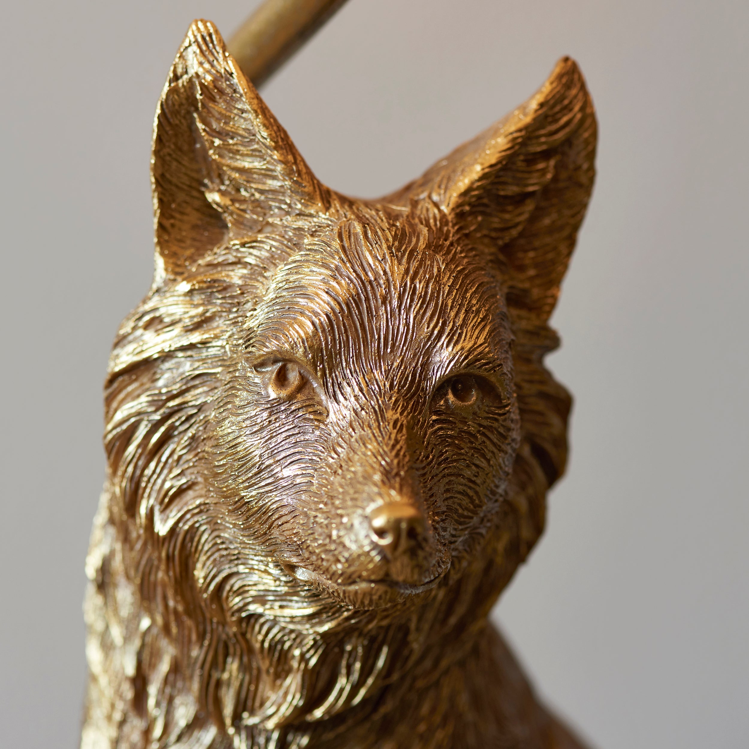 Endon Fox Single Table Light - Vintage Gold Paint & Black Fabric