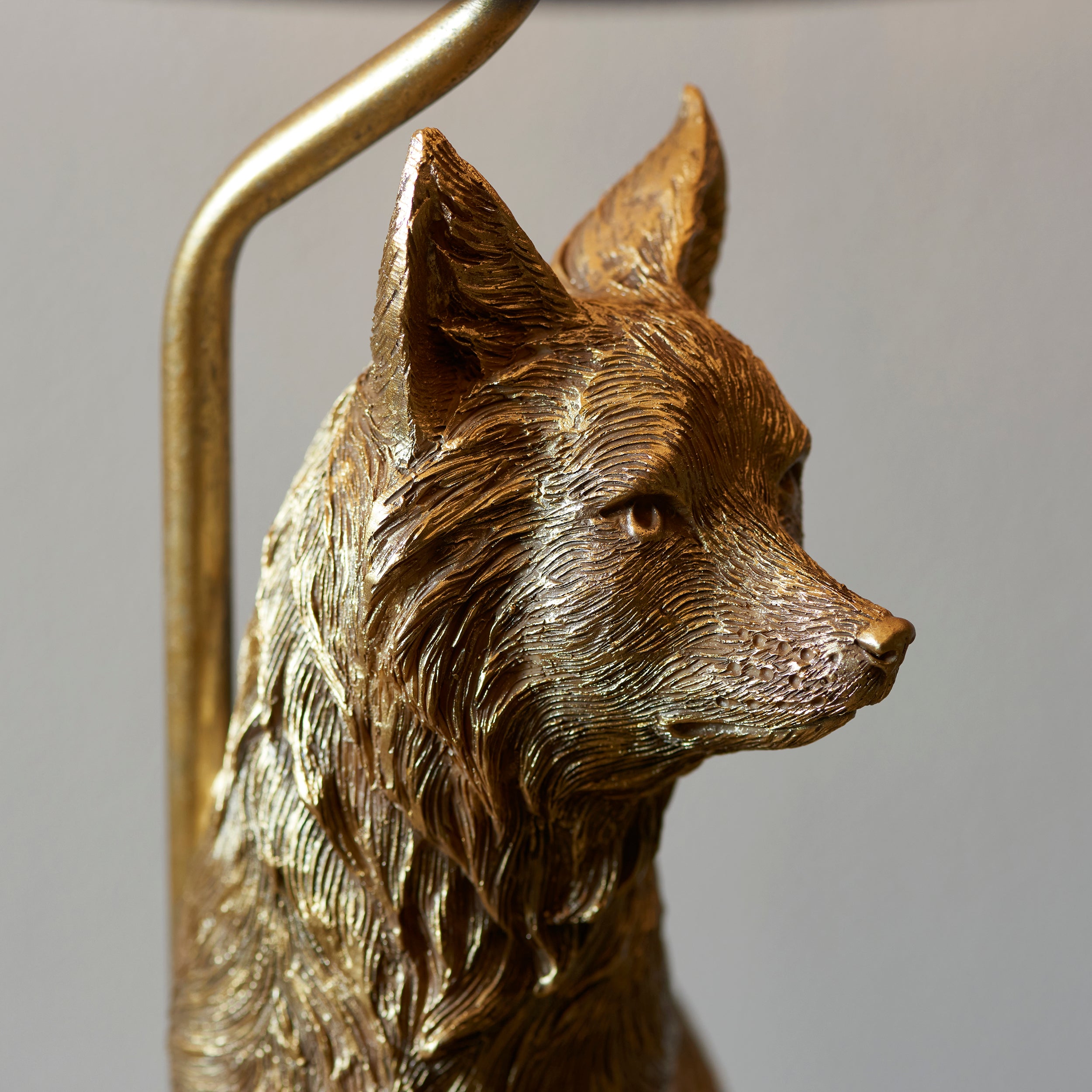 Endon Fox Single Table Light - Vintage Gold Paint & Black Fabric