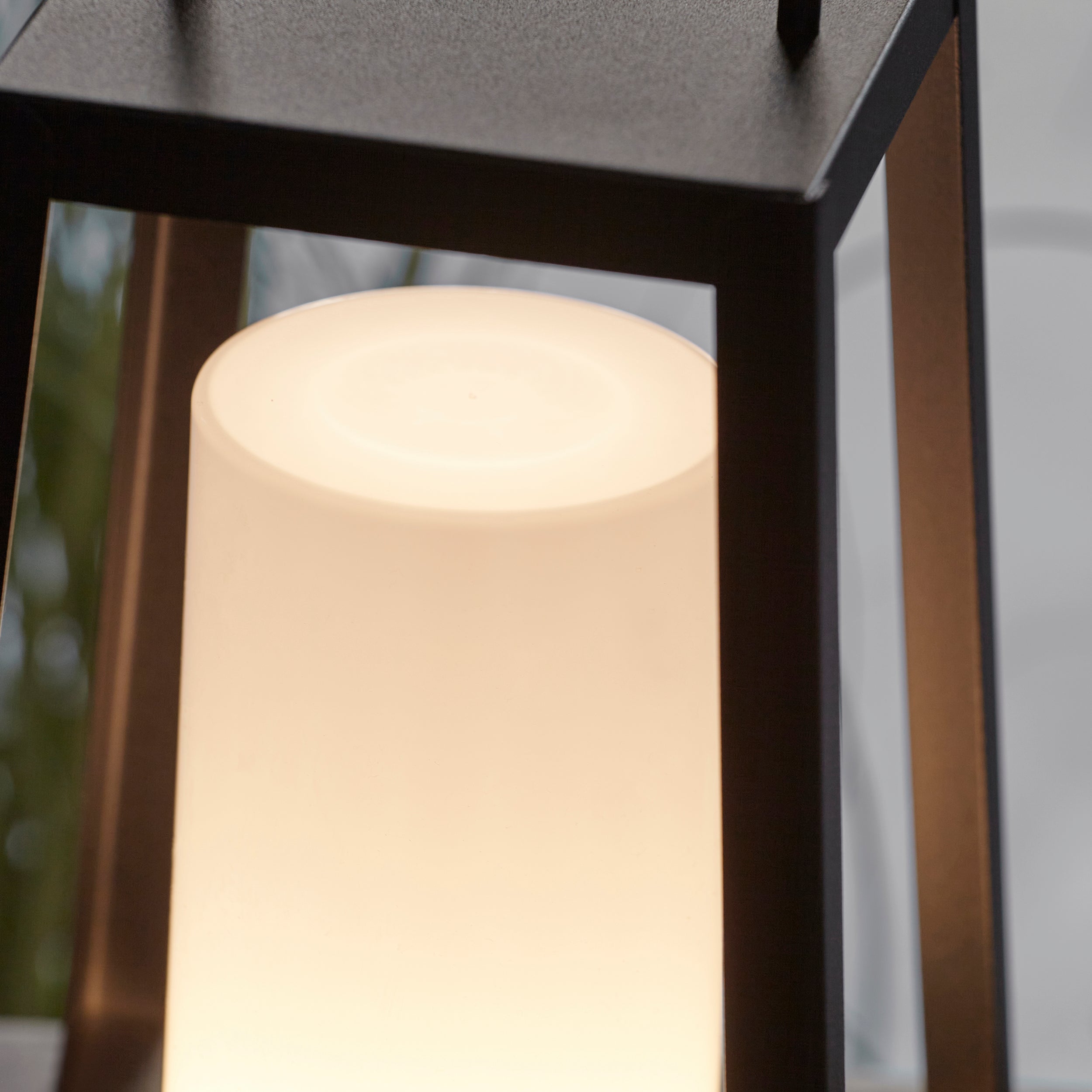 Endon Tallow USB IP44 Table Lantern - Matt Black