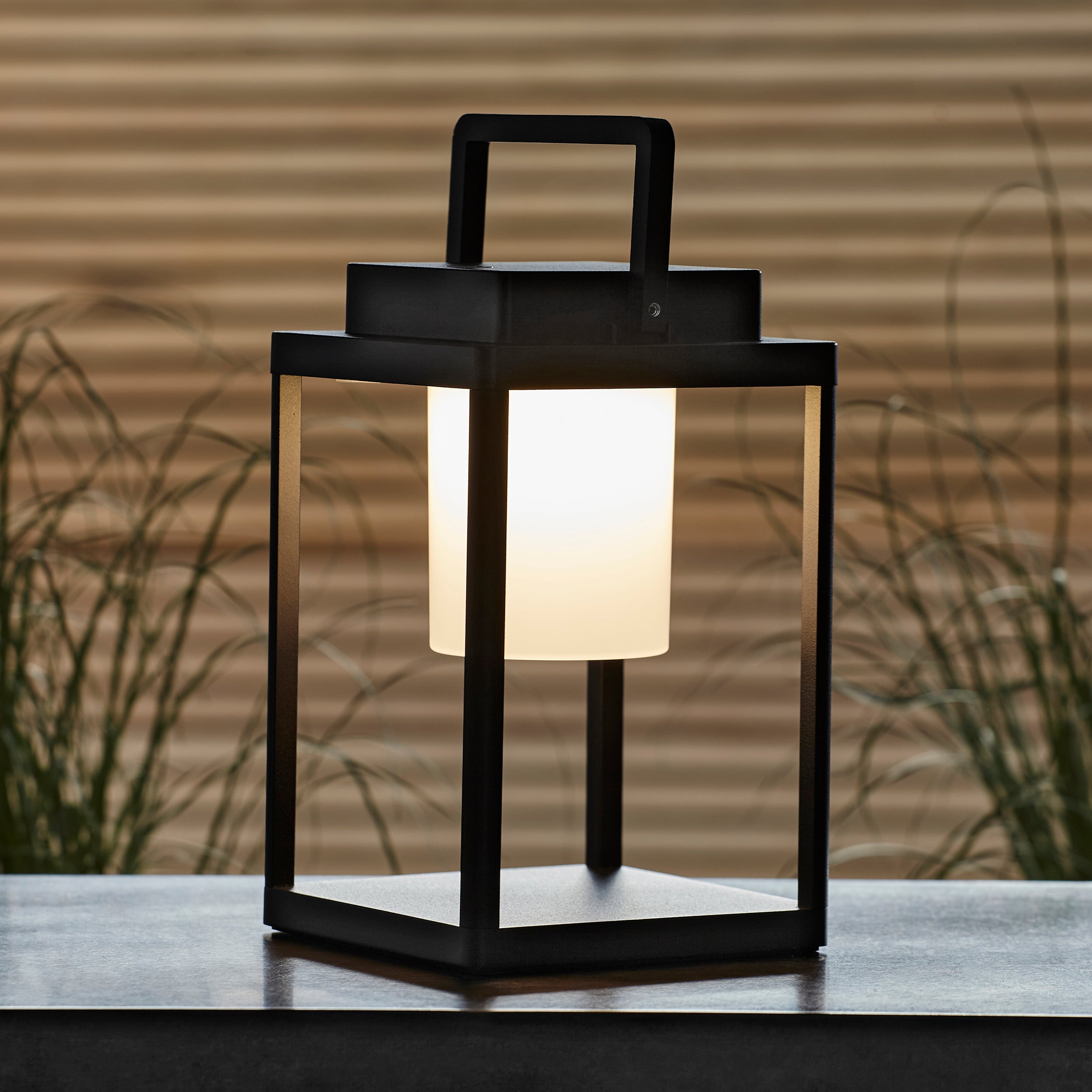 Endon Voyage USB IP44 Table Lantern - Matt Black