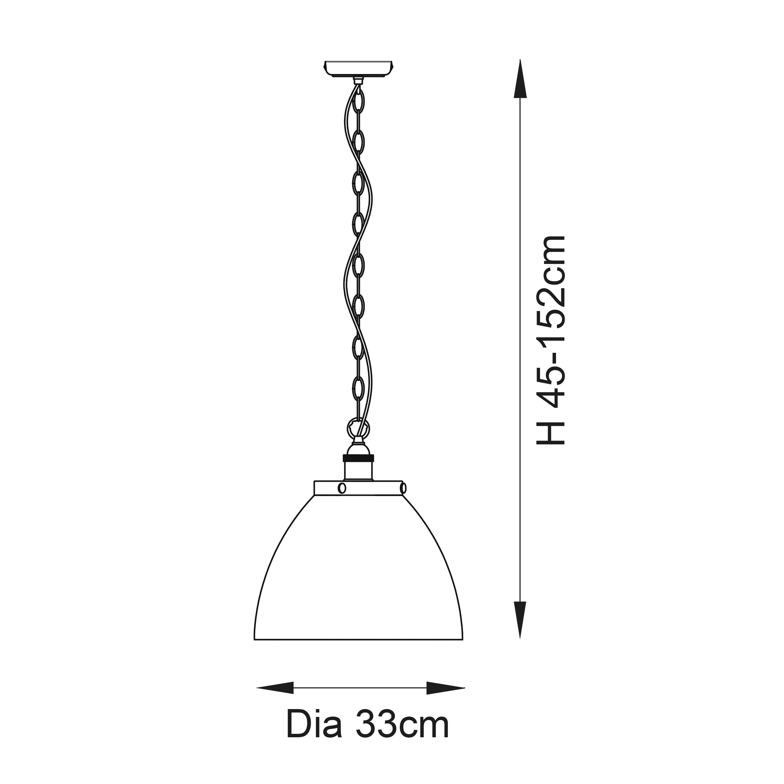 Endon Hansen Grand Single Pendant - Brushed Silver Paint & Clear Glass