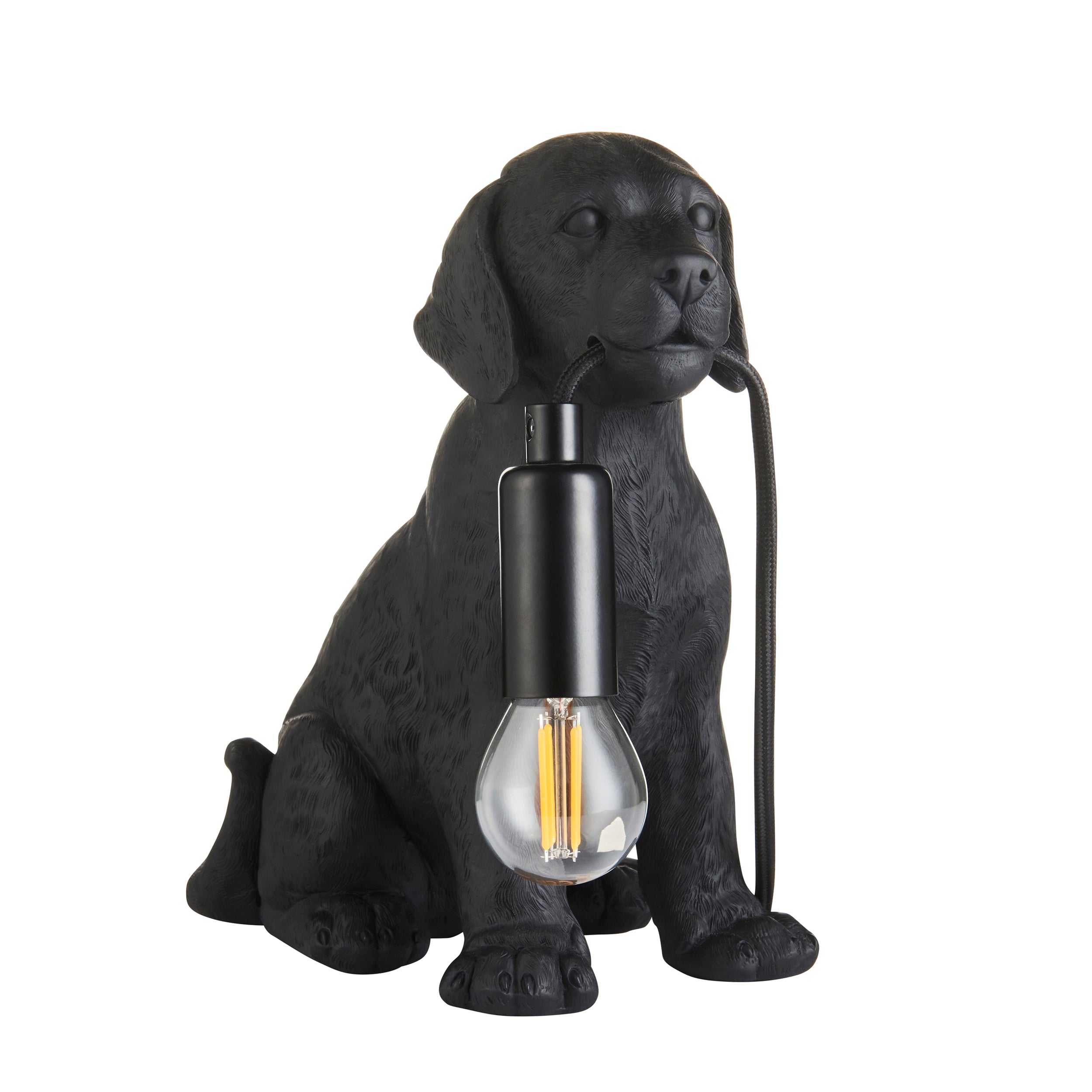 Endon Labrador Puppy 1 Light Table Lamp - Matt Black
