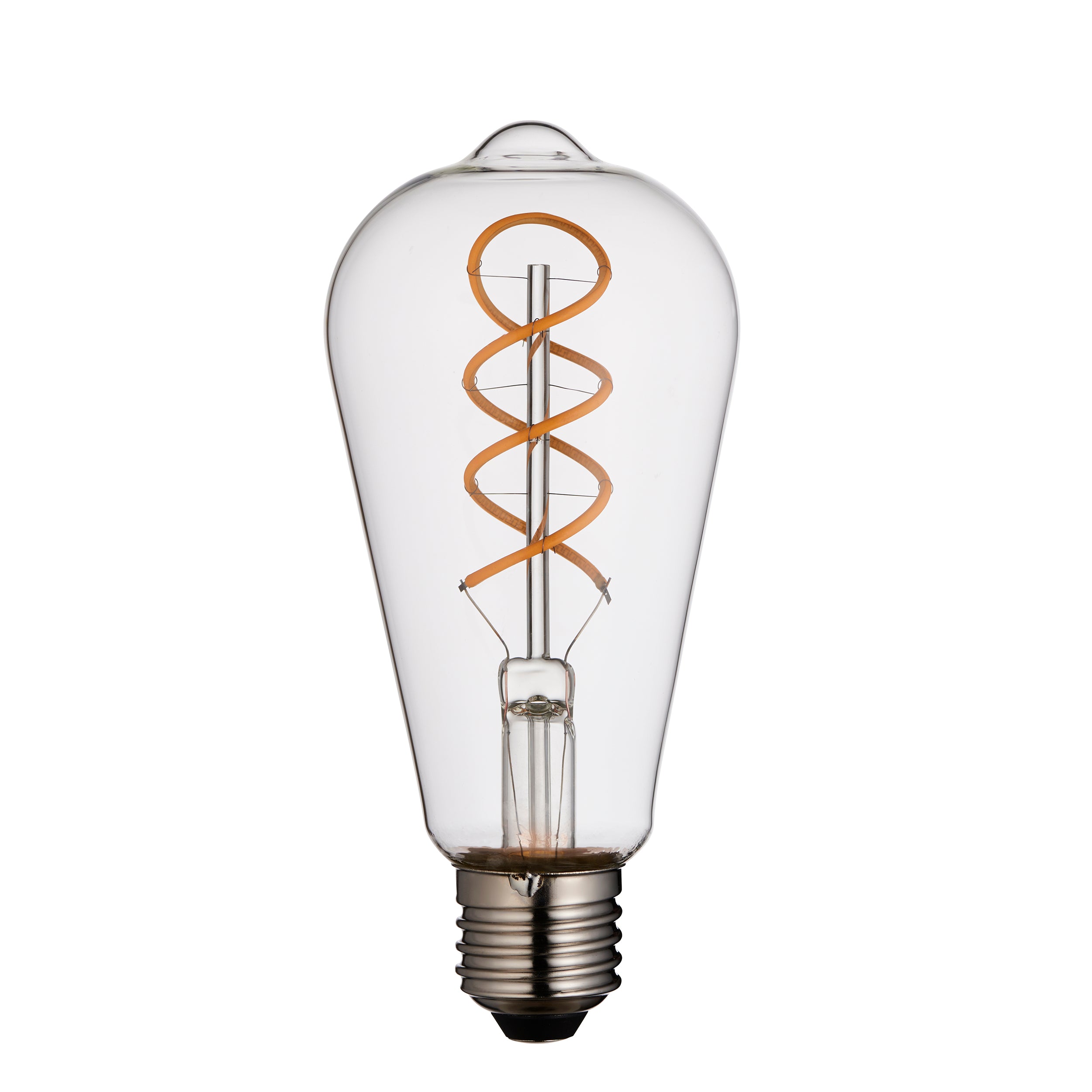 Endon E27 4W LED Twist Pear Filament Bulb - 2200K - Dimmable - Clear Glass