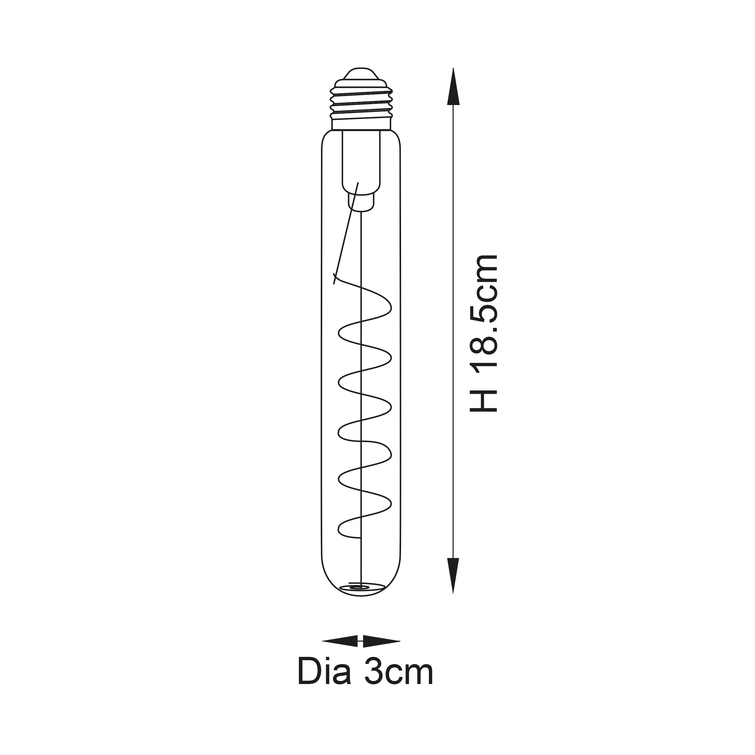 Endon E27 4W LED Spiral Tubular Bulb - 2200K - Dimmable - Clear Glass
