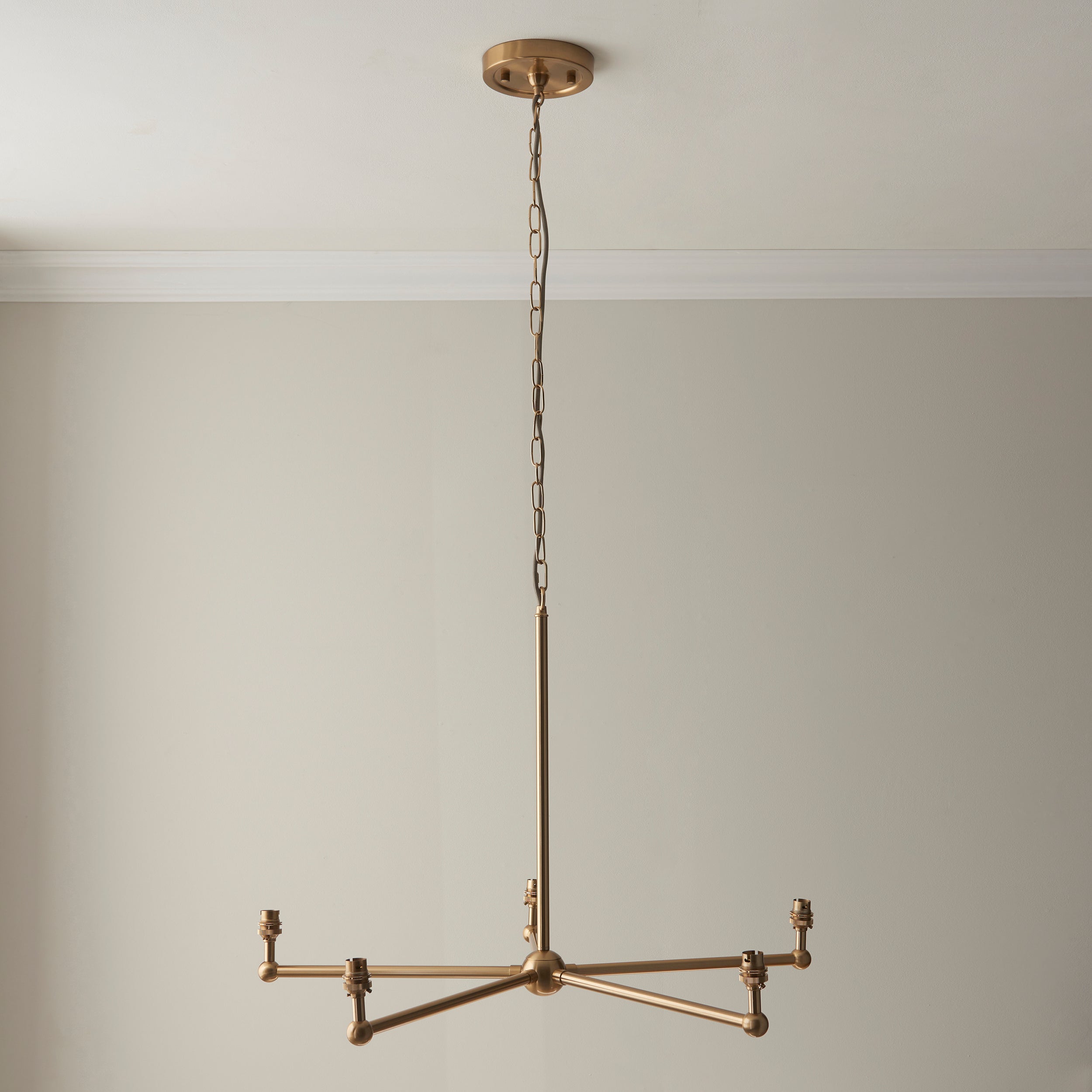 Endon Santiago 5 Light Pendant - Brushed Aged Brass Plate