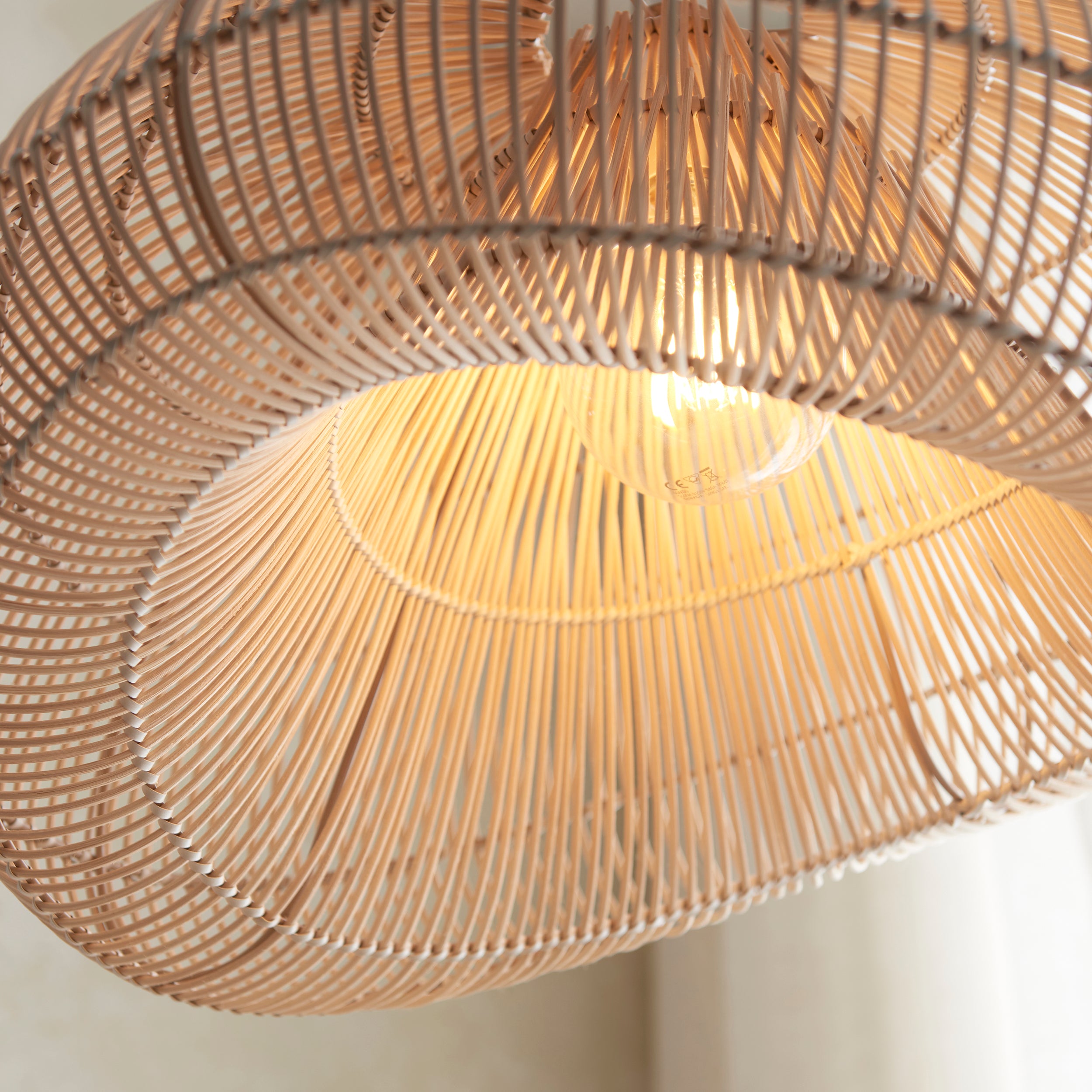 Endon Misra Single Light Pendant Easyfit Shade - Natural Rattan