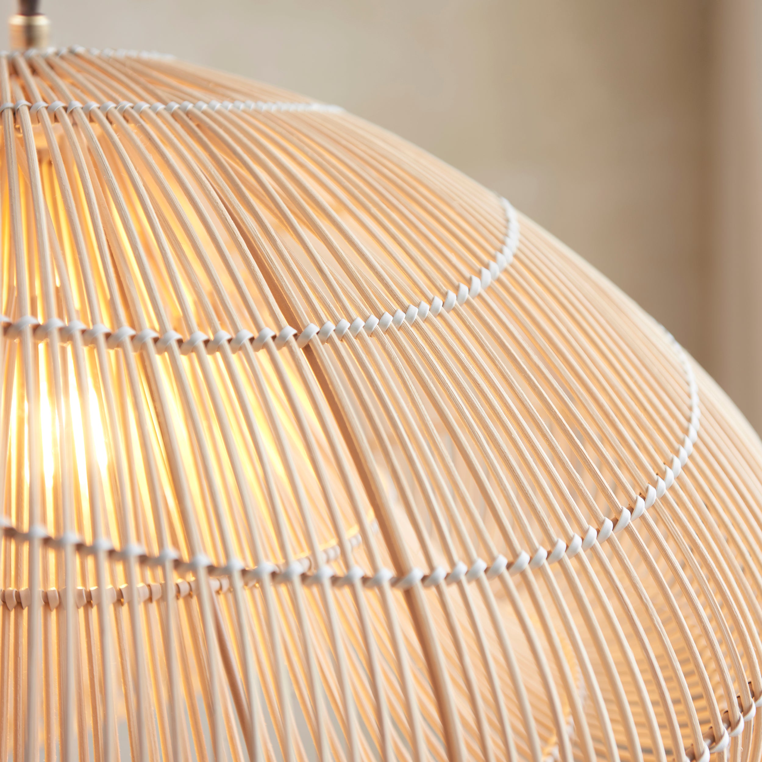 Endon Misra Single Light Pendant Easyfit Shade - Natural Rattan