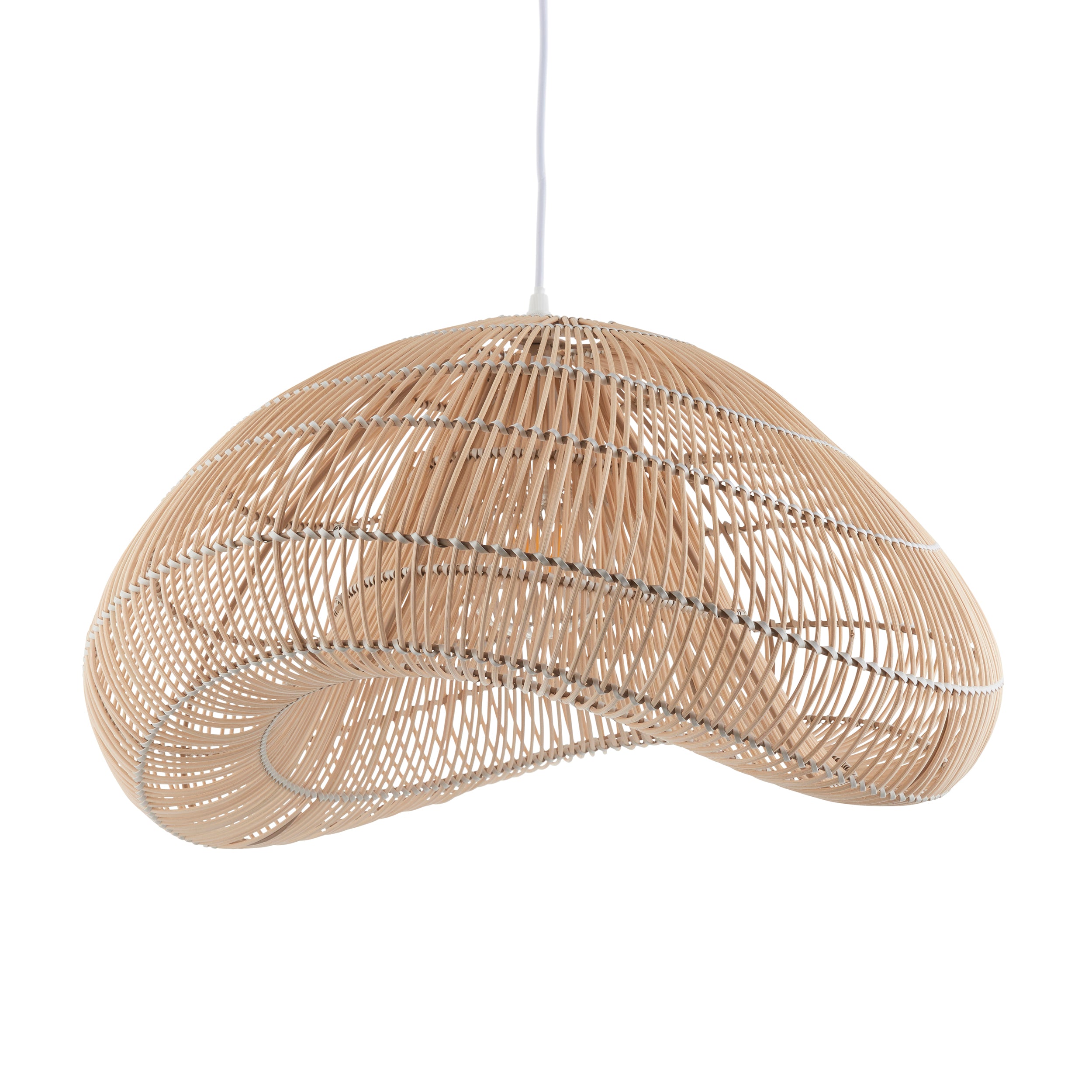 Endon Misra Single Light Pendant Easyfit Shade - Natural Rattan
