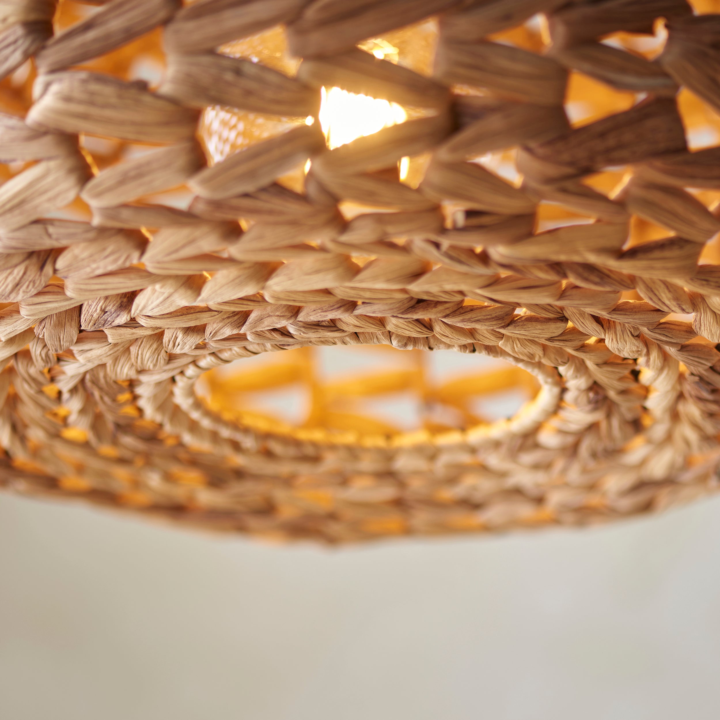 Endon Toca Single Light Pendant Easyfit Shade - Natural Water Hyacinth