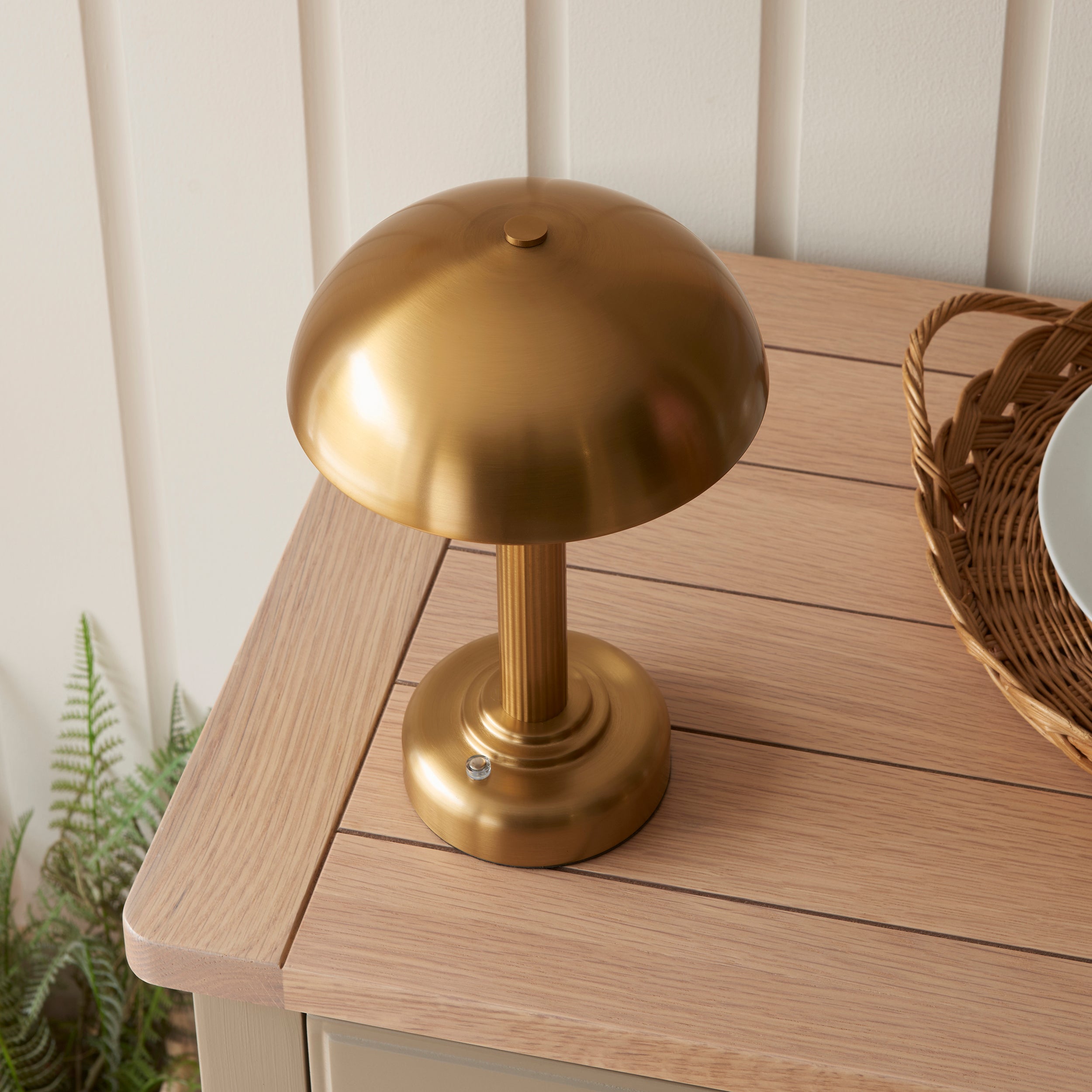 Endon Bridport Rechargeable Table Lamp - Warm Brass Plate