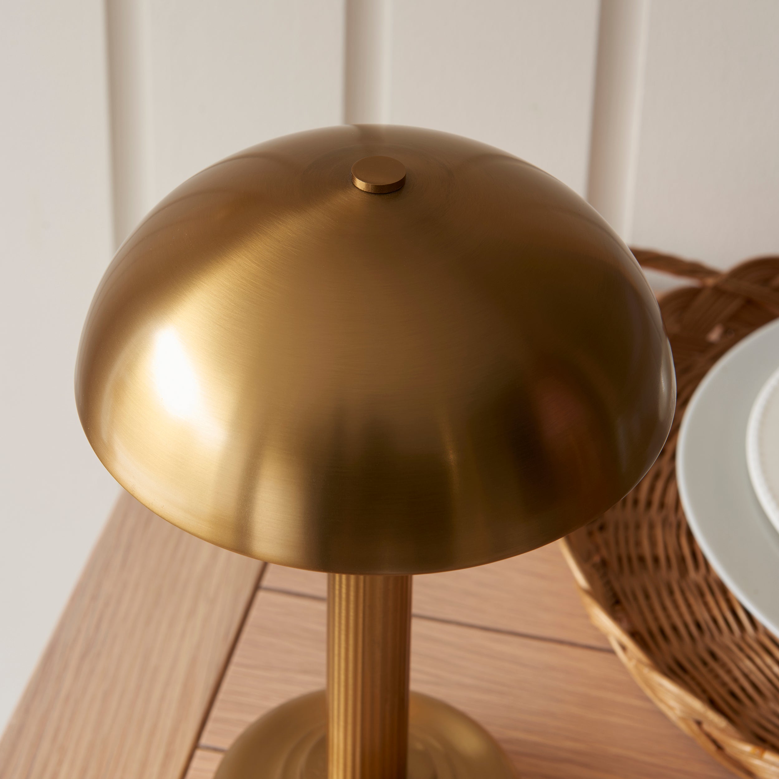 Endon Bridport Rechargeable Table Lamp - Warm Brass Plate
