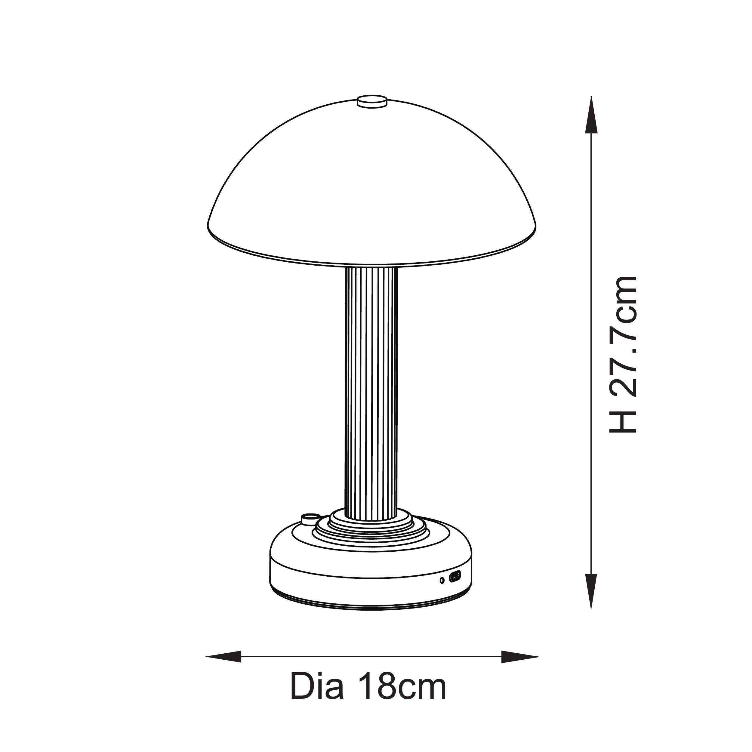 Endon Bridport Rechargeable Table Lamp - Warm Brass Plate