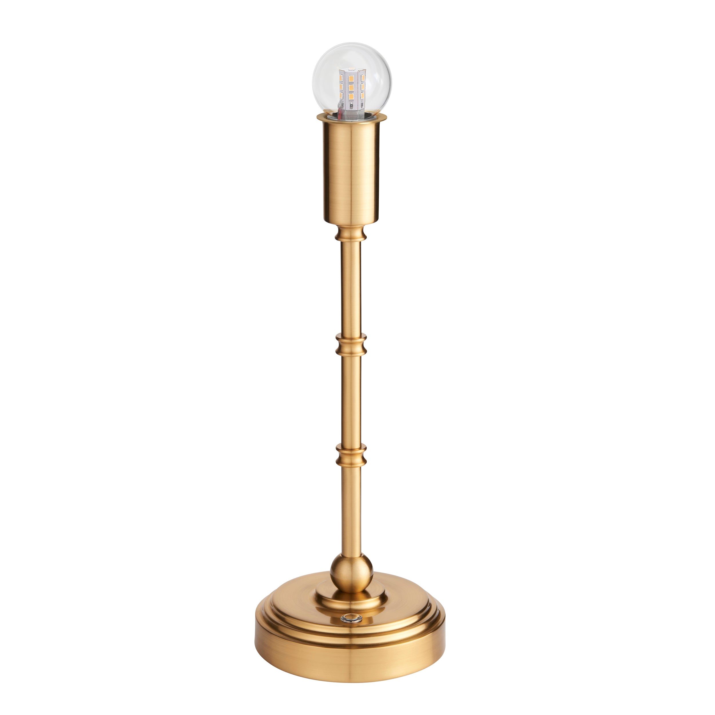 Endon Burley Rechargeable Table Lamp - Brushed Aged Brass Plate