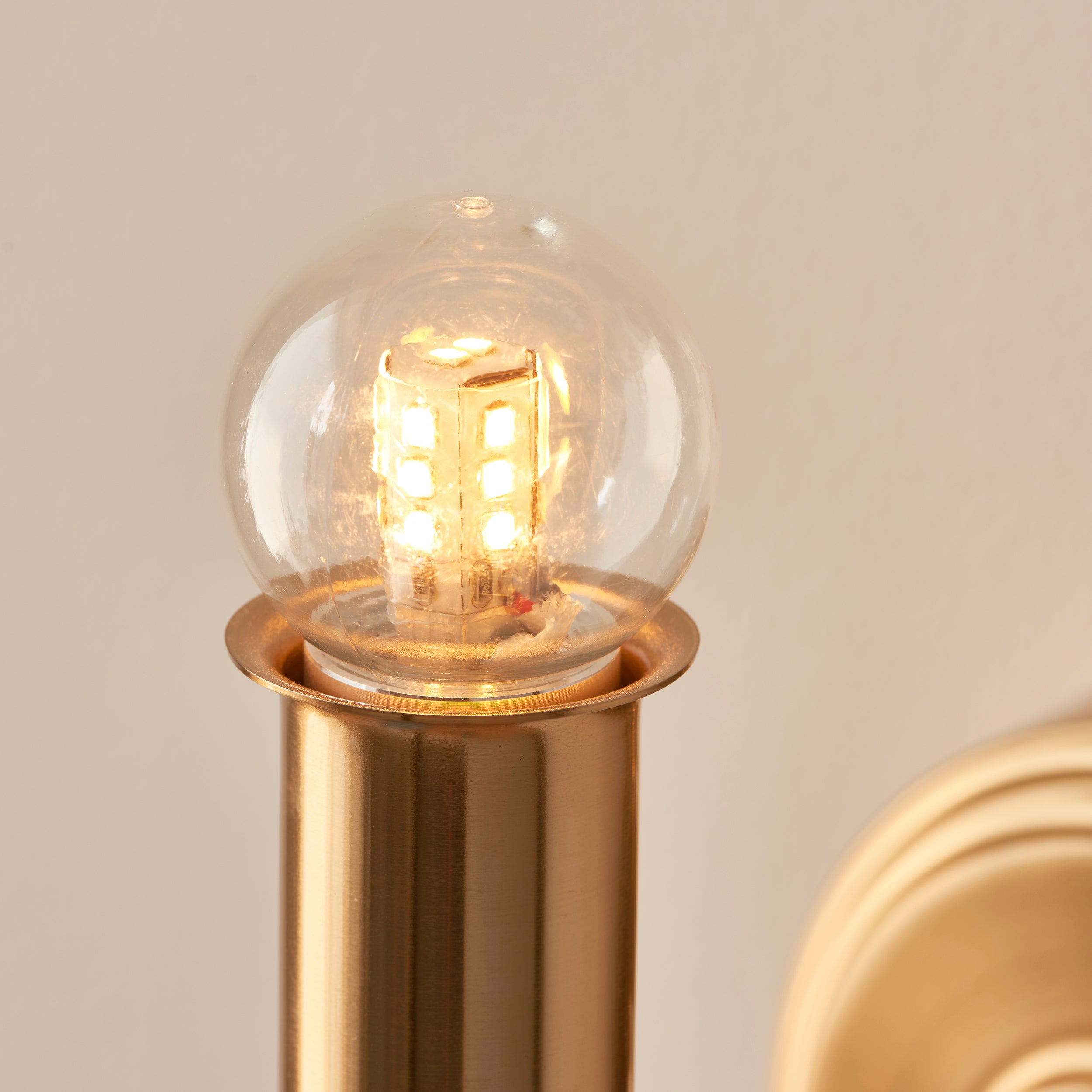 Endon Burley Rechargeable Wall Light - Brushed Aged Brass Plate