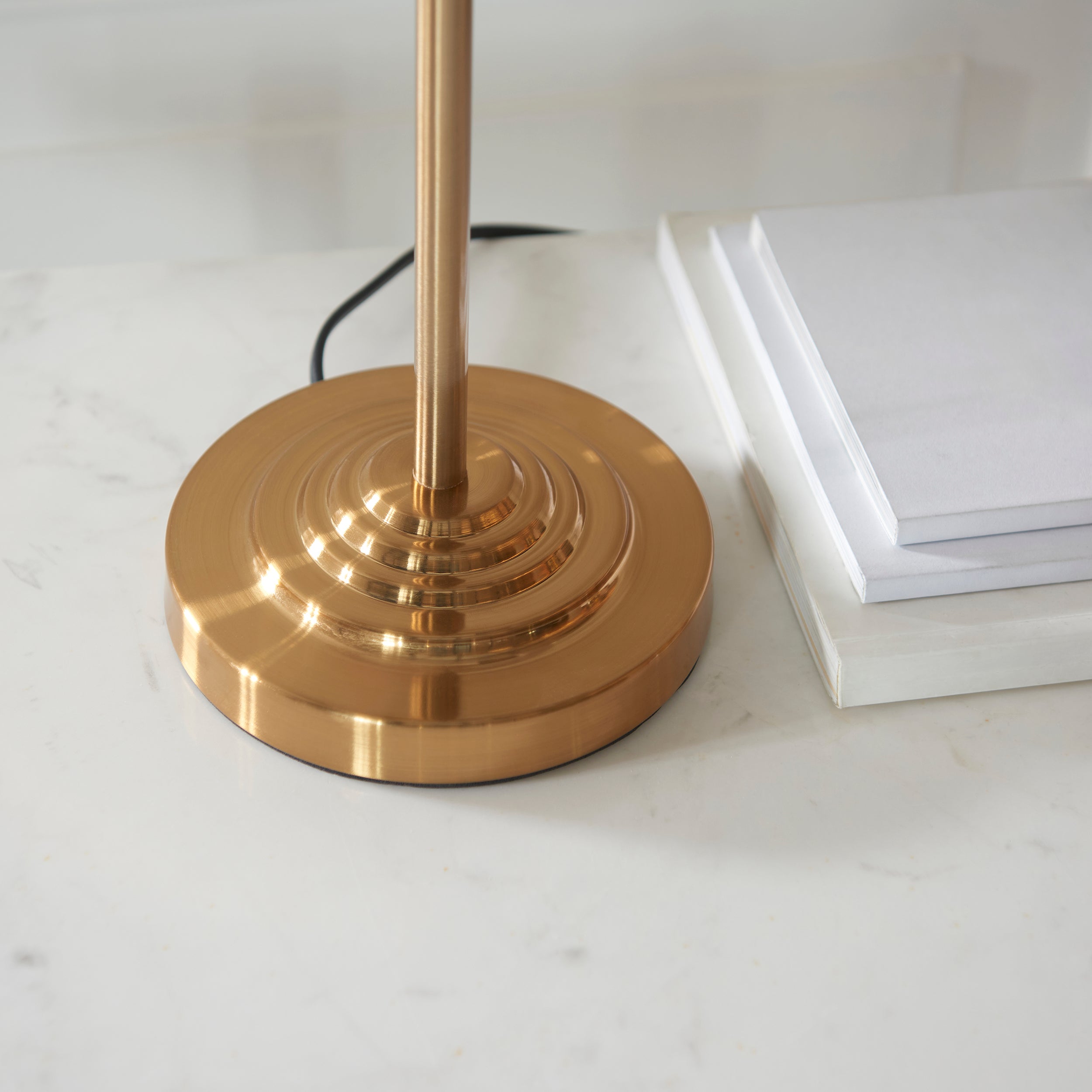 Endon Highclere 3 Light Table Lamp - Vintage Brass & Natural Linen