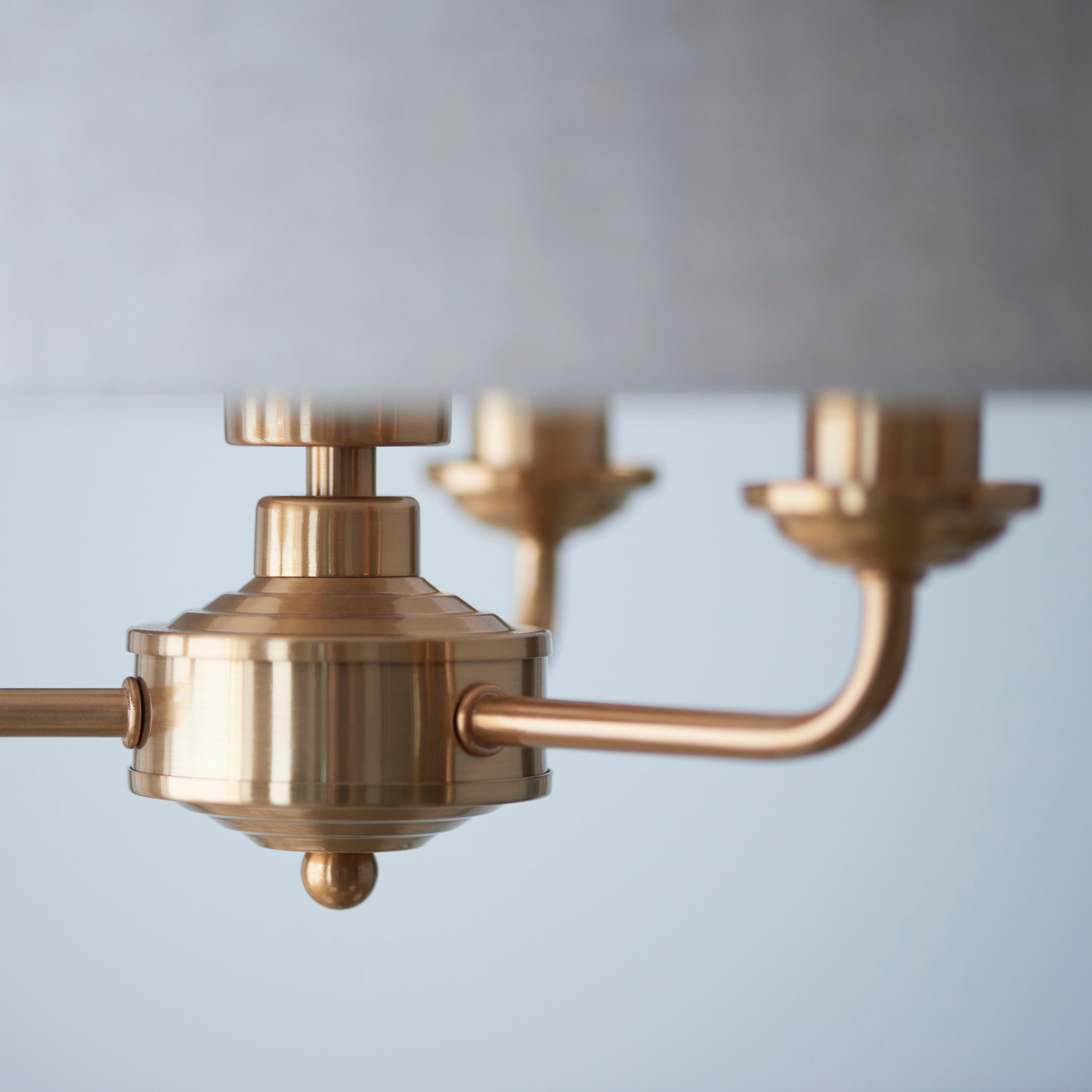 Endon Highclere 3 Light Pendant - Vintage Brass & Natural Linen