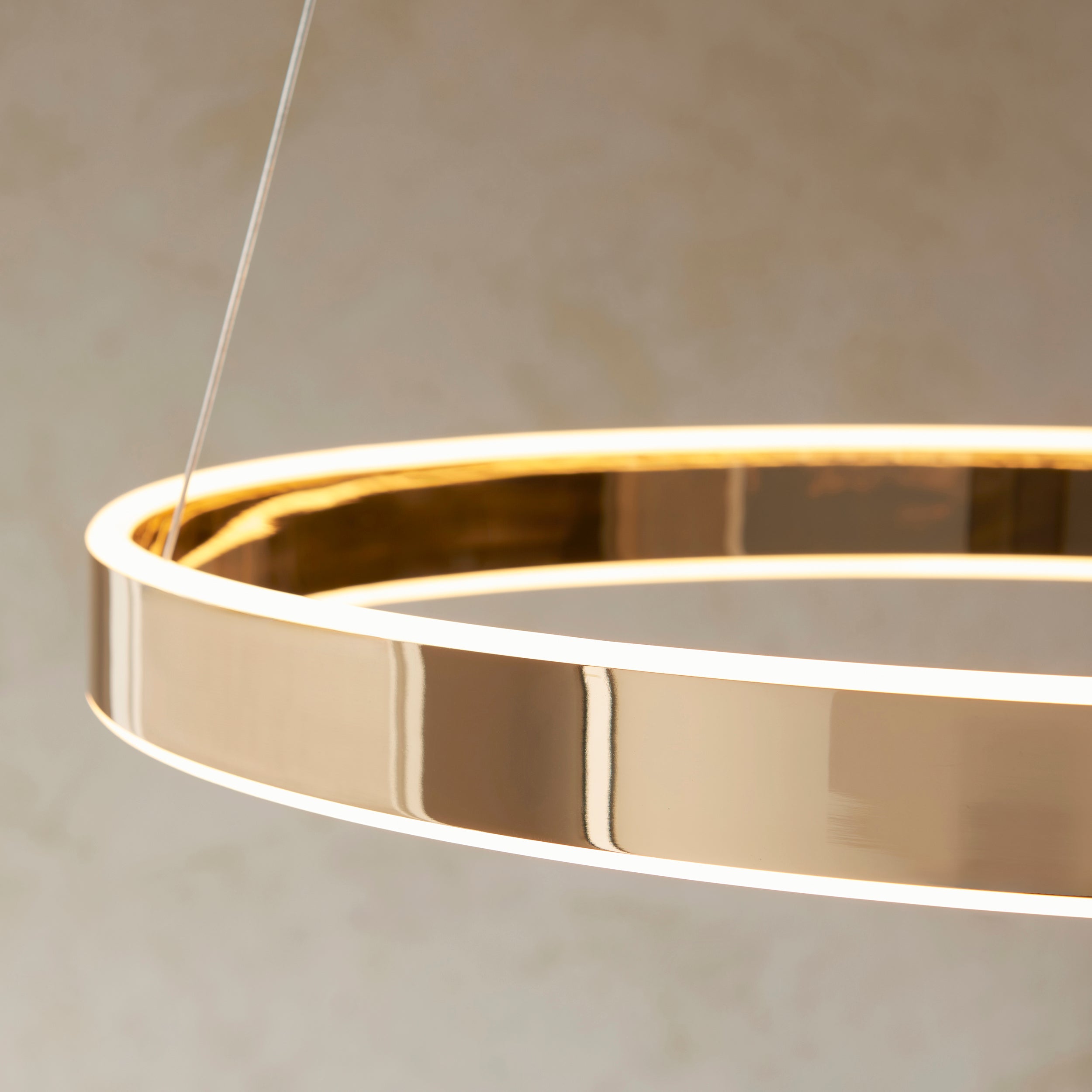 Endon Gen Single Light Pendant - French Gold Finish & Frosted Acrylic