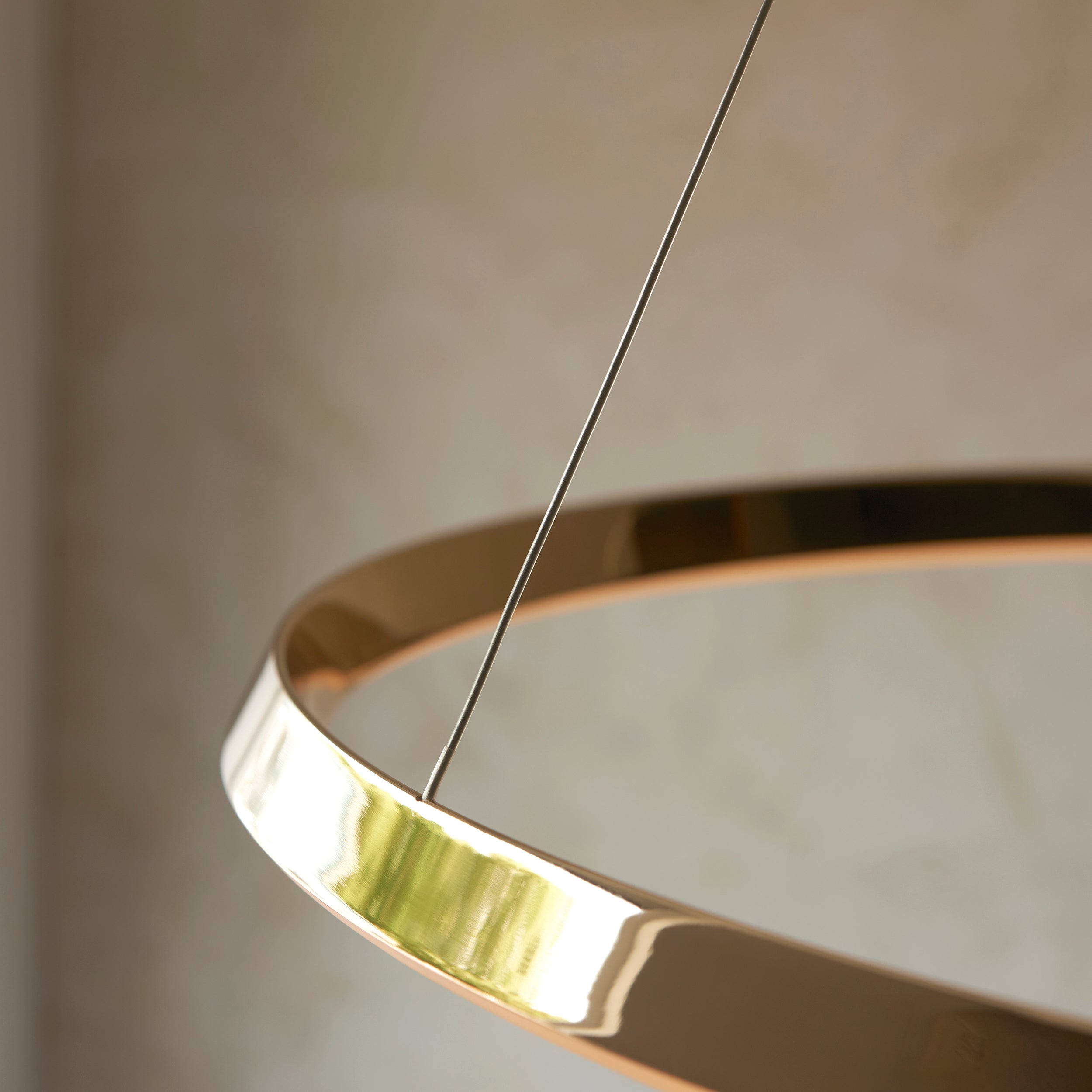 Endon Staten Single Light Pendant - French Gold Finish & White Silicone