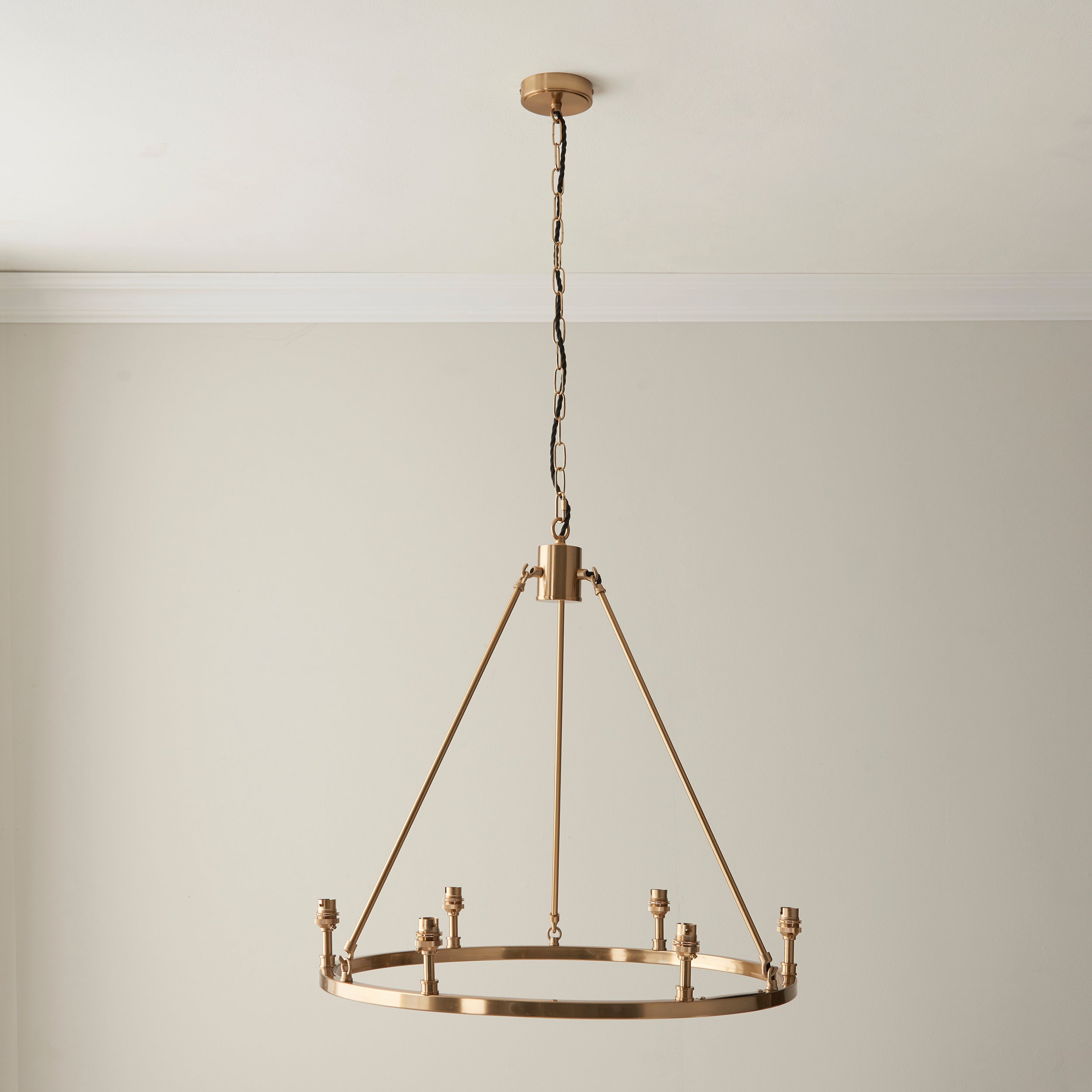 Endon Chester 6 Light Pendant - Brushed Aged Brass Plate