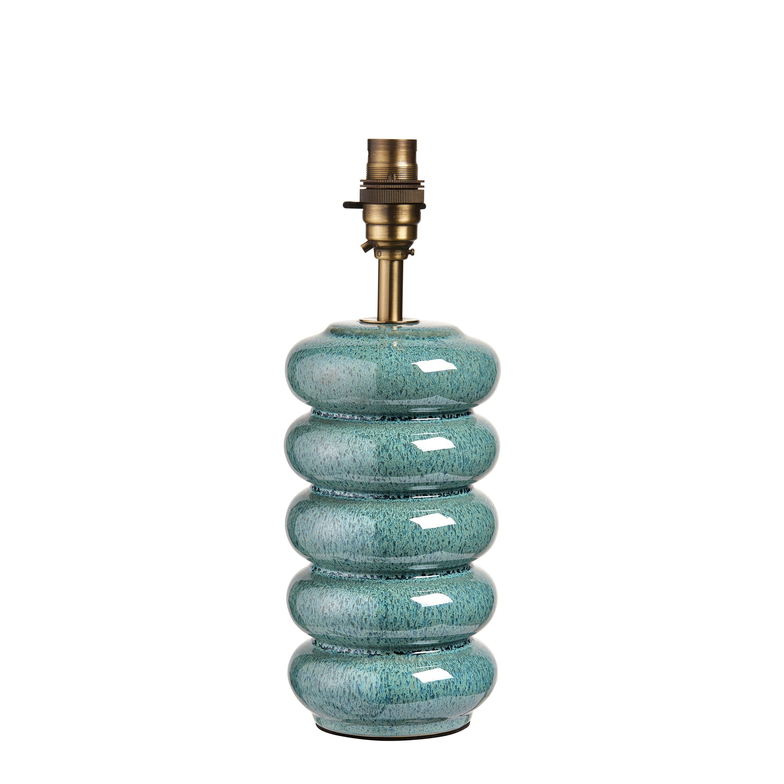 Endon Squash Single Light Table Lamp - Ocean Spray Glaze & Brushed Aged Brass Plate