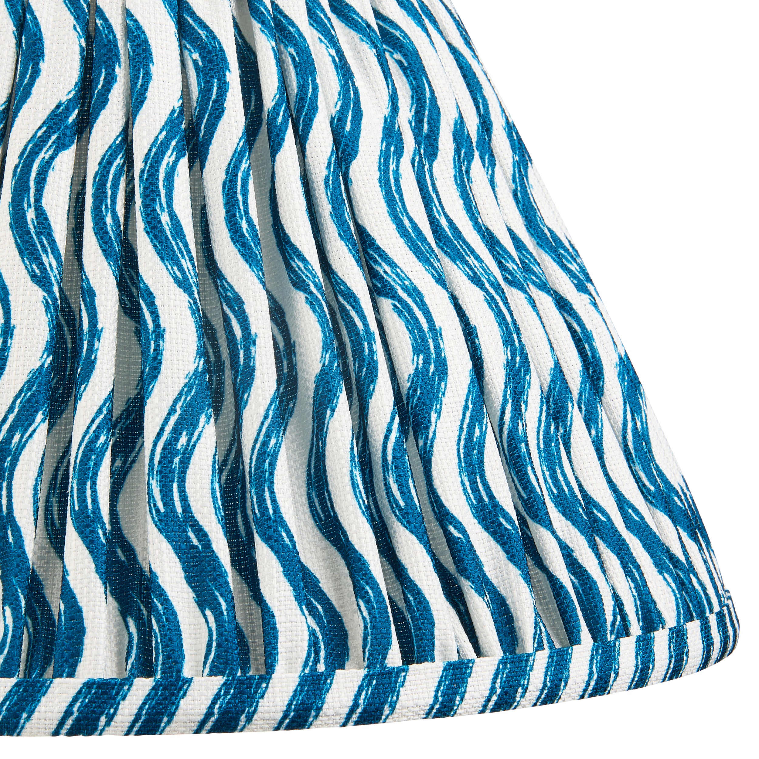 Endon Ripple Single Light Shade 30cm - Marlin Blue Fabric