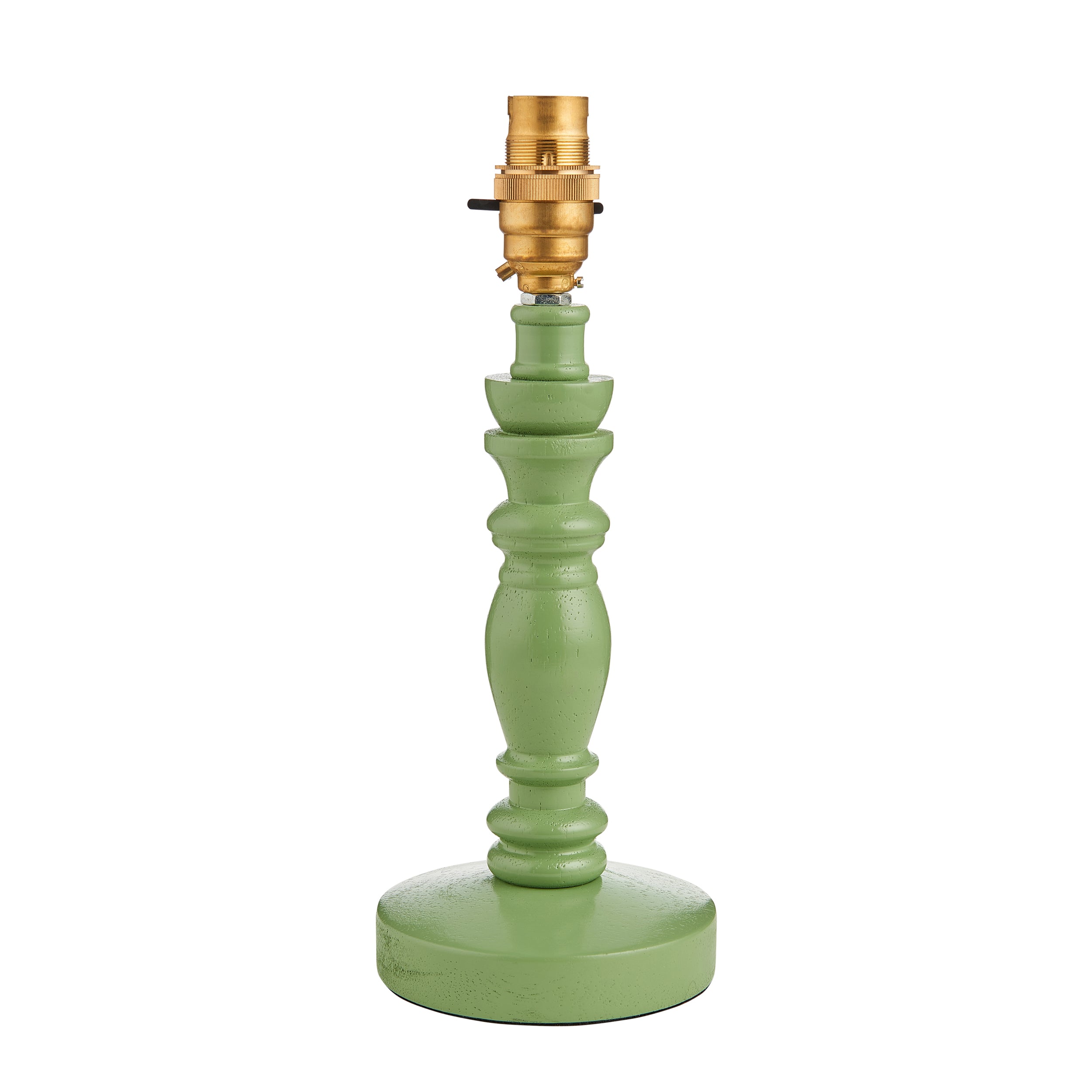 Endon Bibury Single Light Table Lamp - Satin Cotswold Green Paint & Brushed Aged Brass Plate