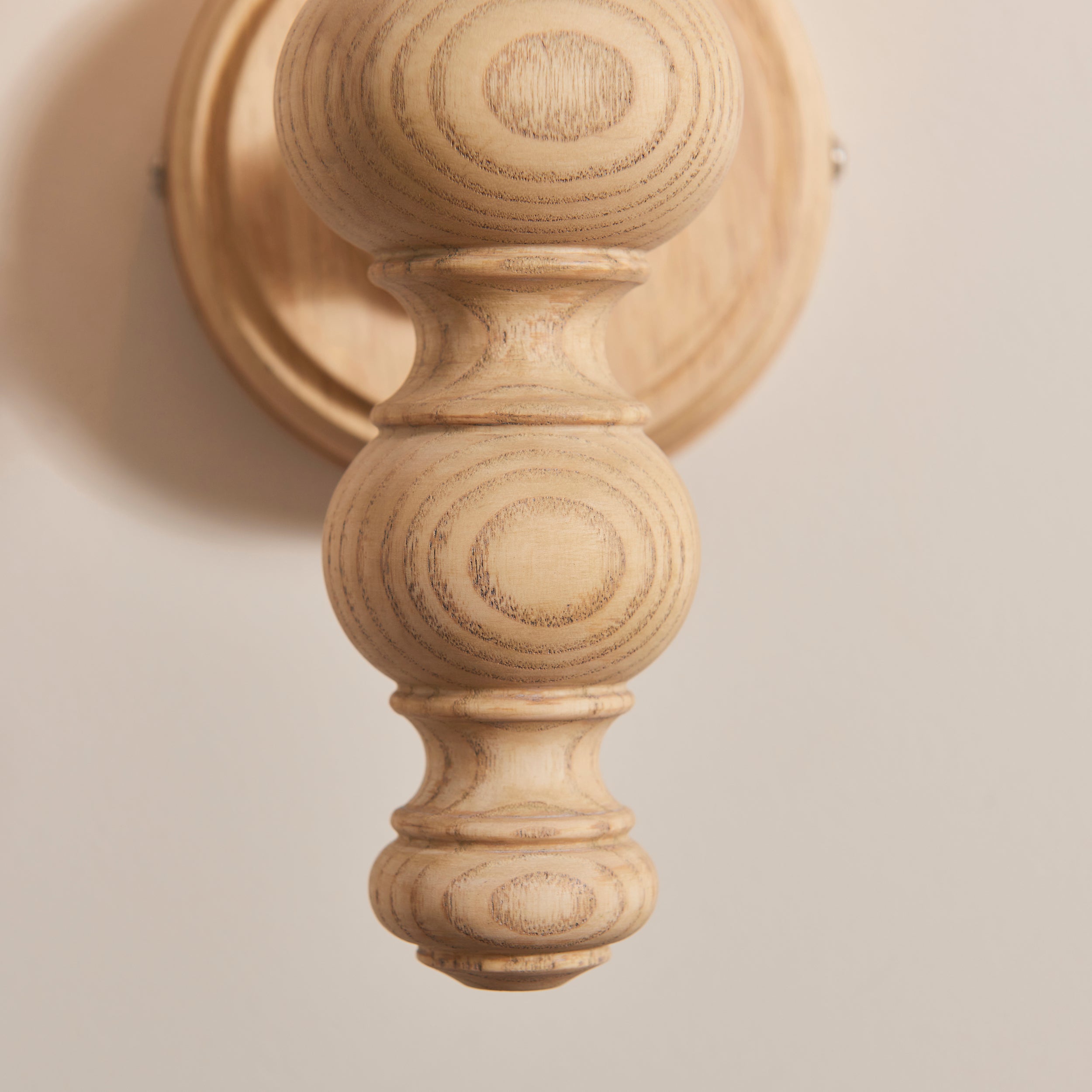 Endon Bibury Single Light Wall - Natural Ash & Brushed Aged Brass Plate