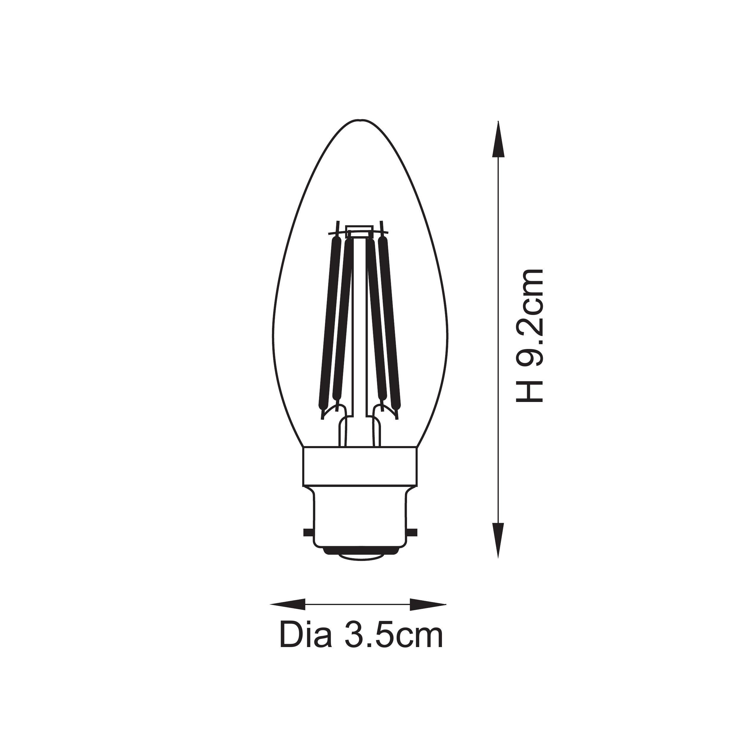 Endon B22 LED Filament Candle Single Light Accessory - Clear Glass