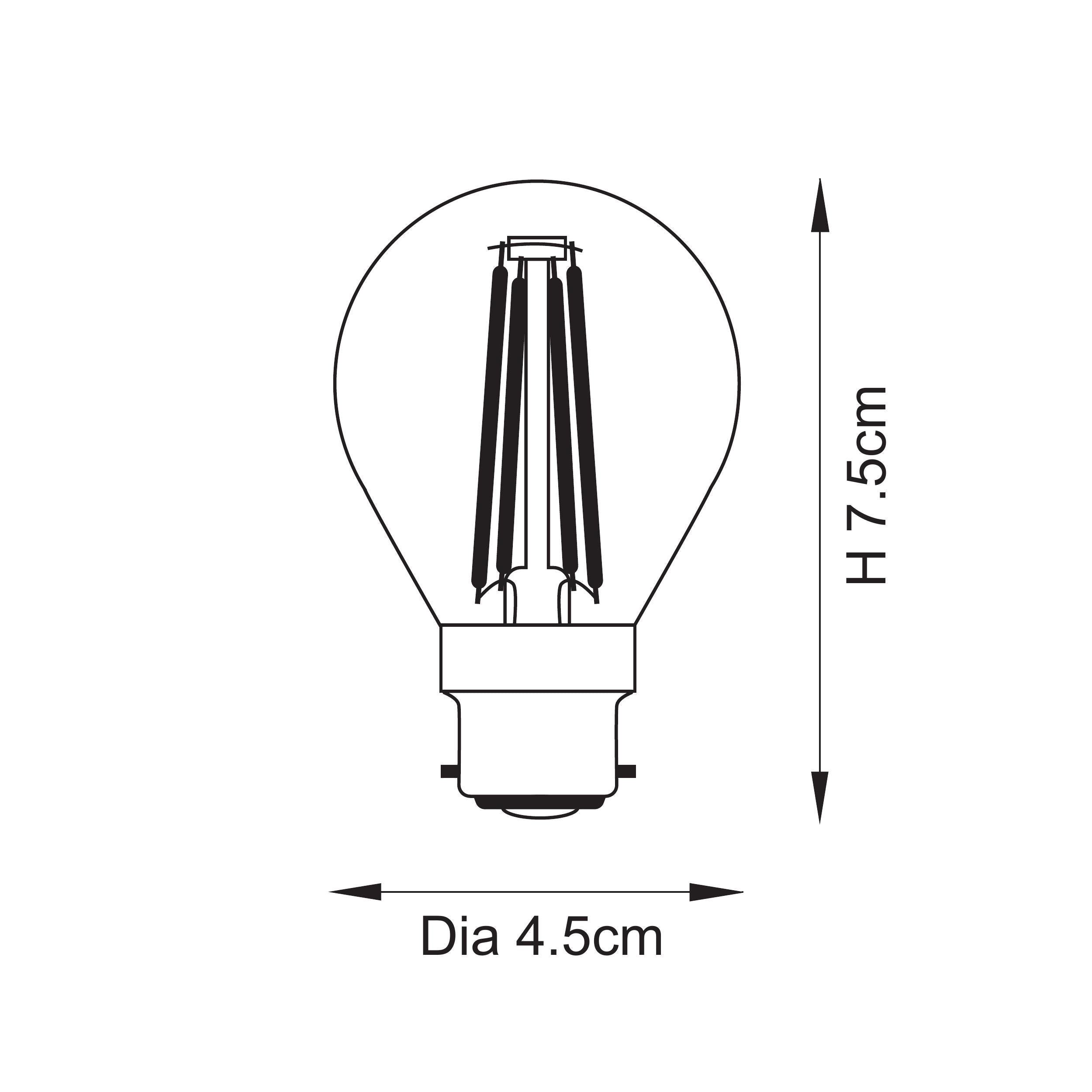 Endon B22 LED Filament Golf Single Light Accessory - Clear Glass