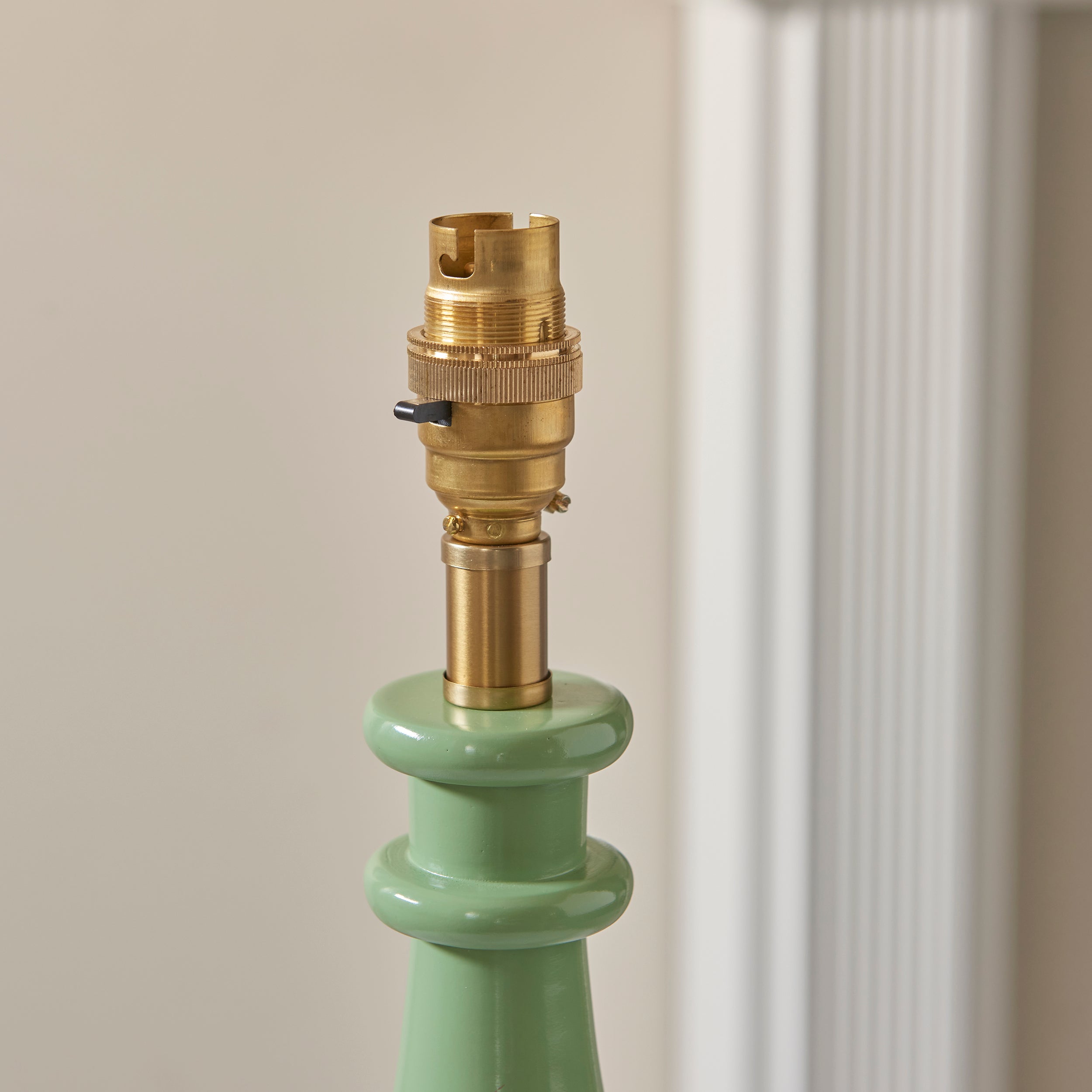 Endon Myrtle Single Light Table Lamp - Cotswold Green & Warm Brass Plate