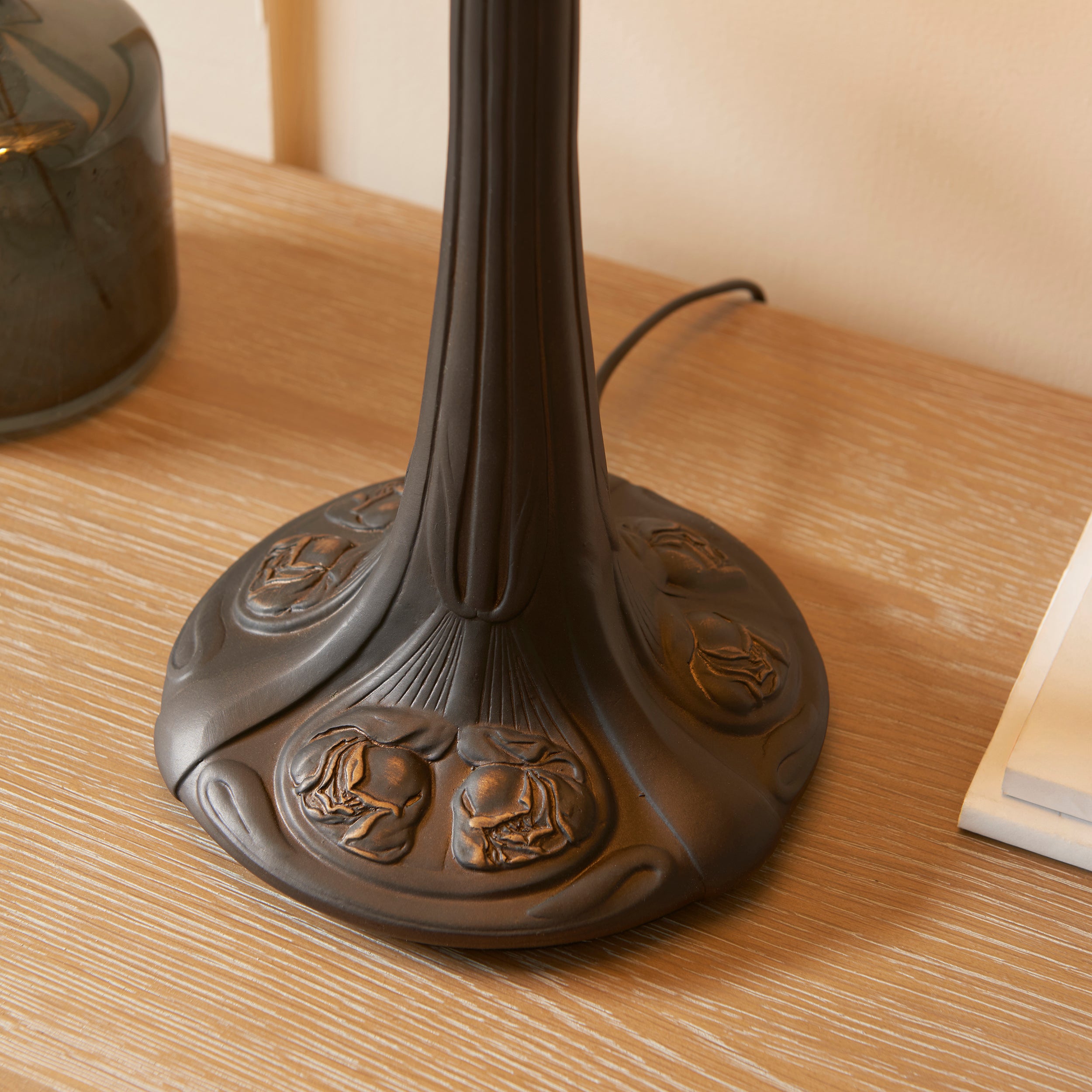 Interiors 1900 Hector Table Lamp - Handcrafted Tiffany Style Glass