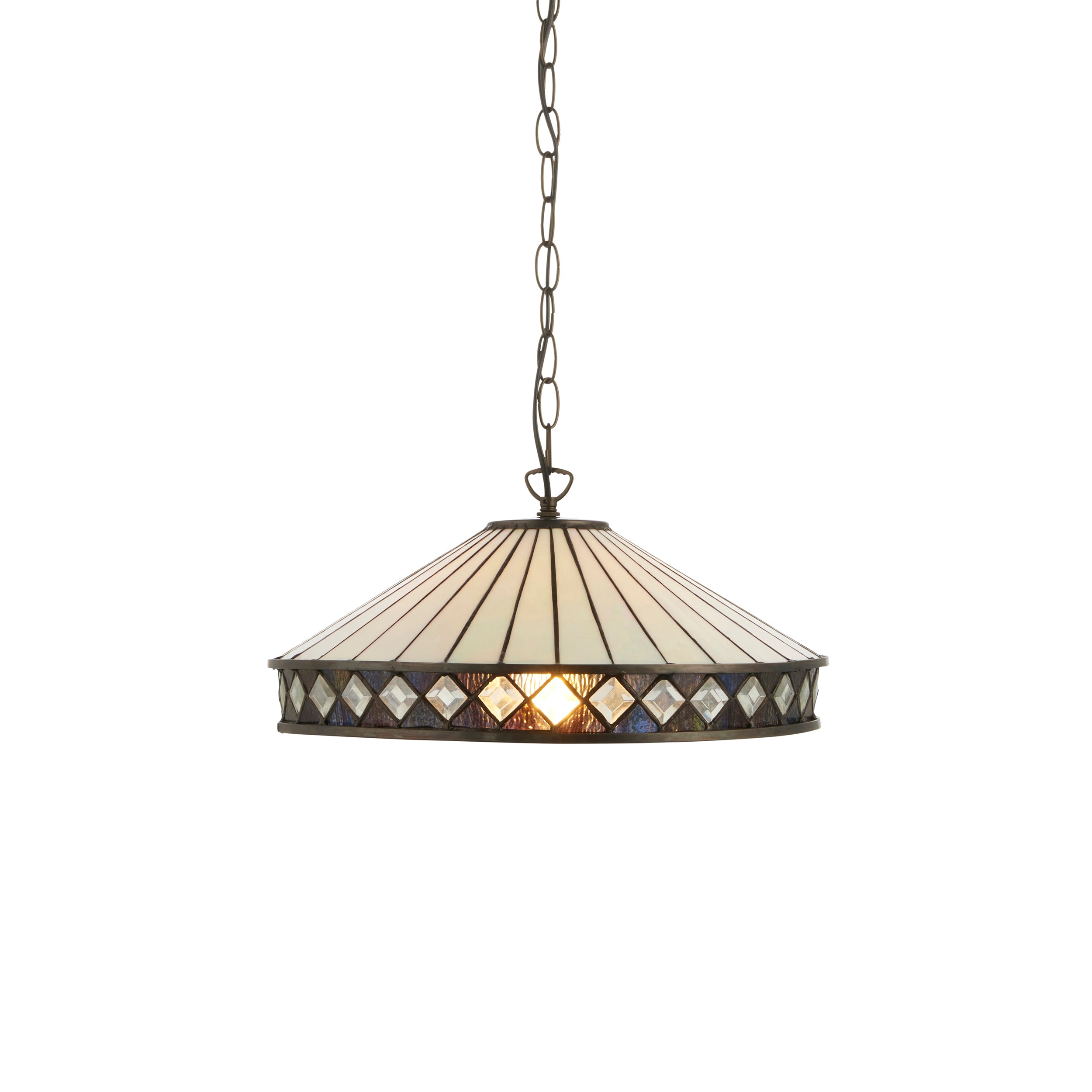 Interiors 1900 Fargo Medium Pendant - Handcrafted Tiffany Style Glass