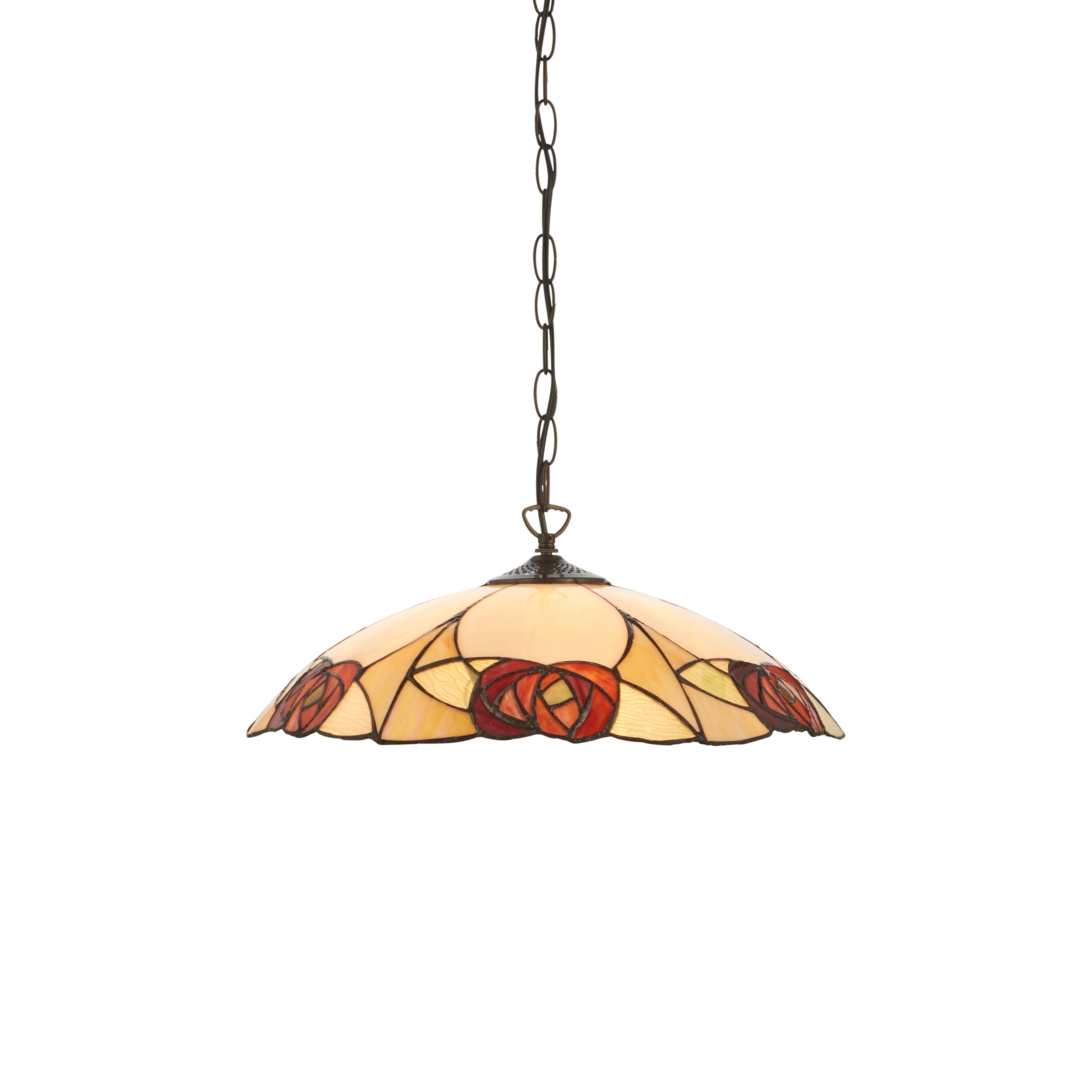 Interiors 1900 Ingram Large Pendant - Handcrafted Tiffany Style Glass
