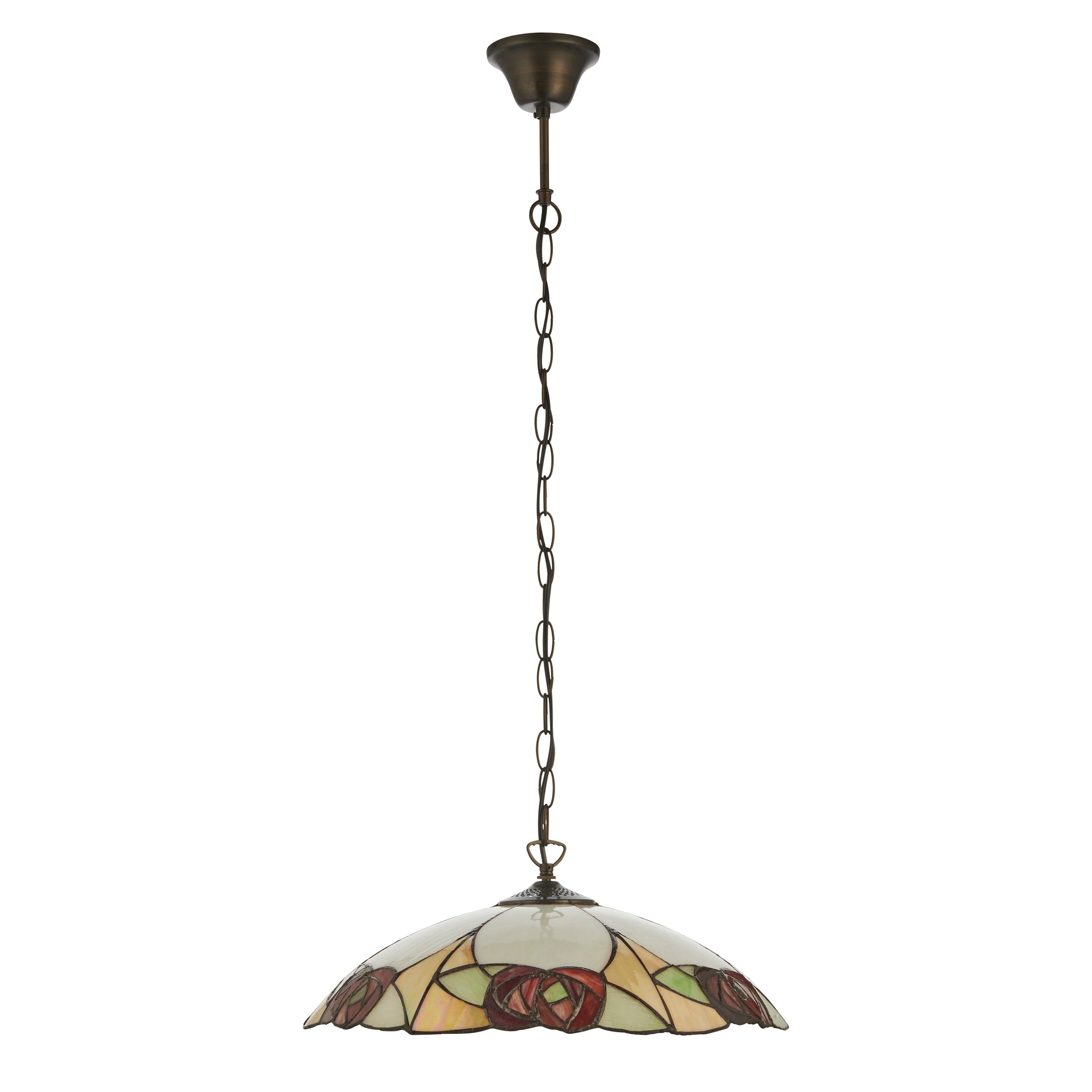 Interiors 1900 Ingram Large Pendant - Handcrafted Tiffany Style Glass
