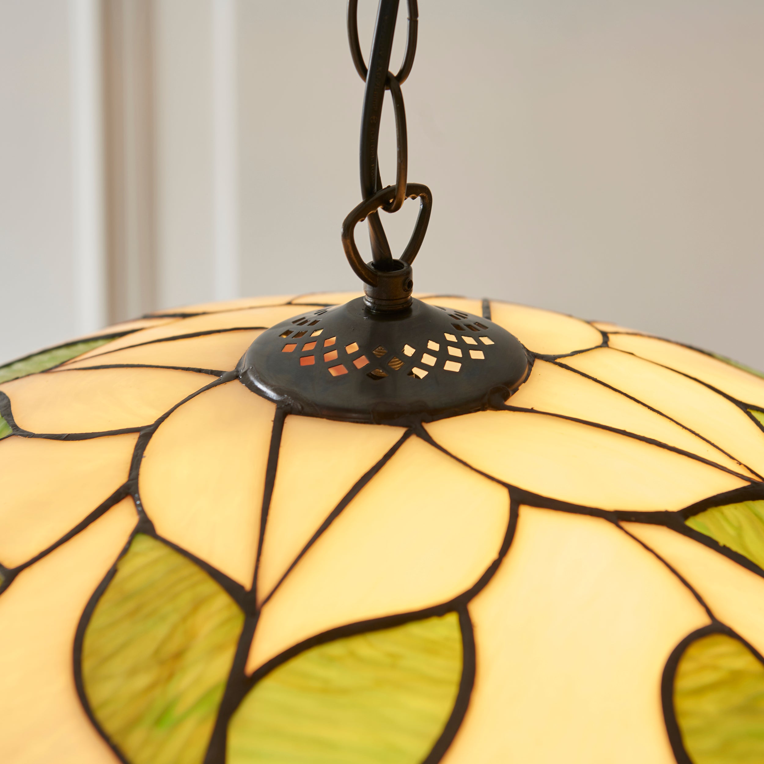 Interiors 1900 Botanica Large Pendant - Handcrafted Tiffany Style Glass